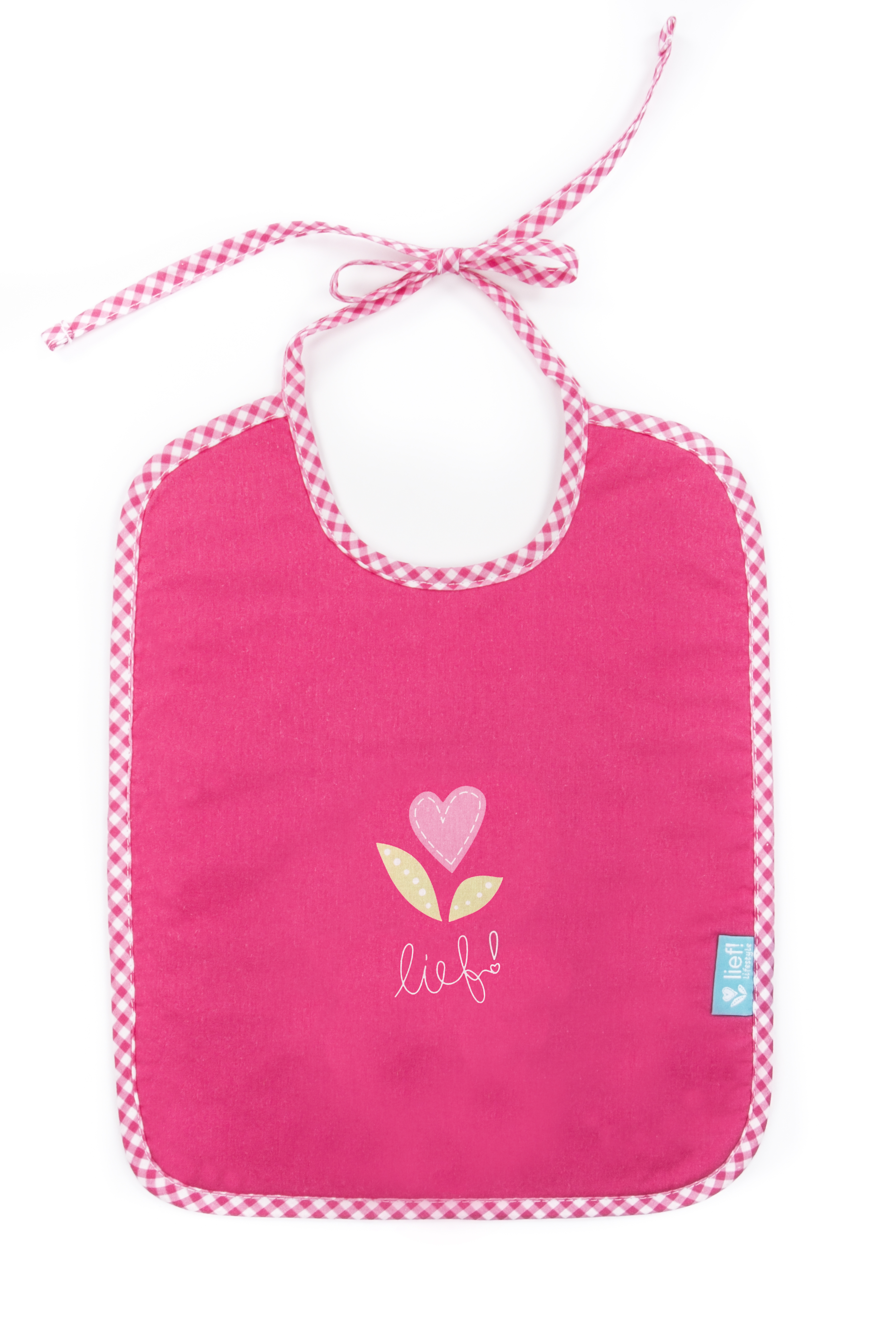 Bib with straps Girl, uni red, 35x27 cm 