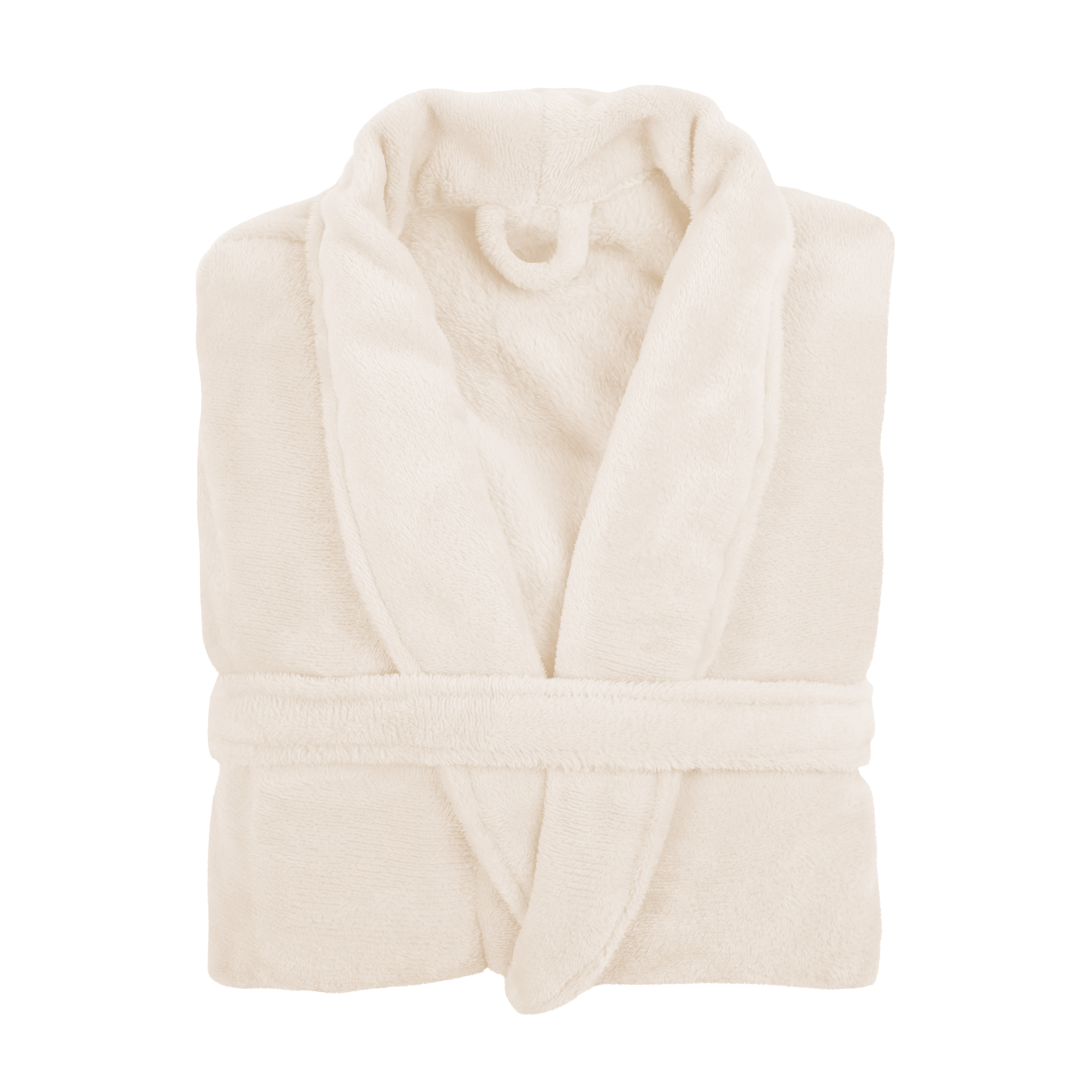 Bathrobe COSY microflannel - L/XL - unisex, ivory