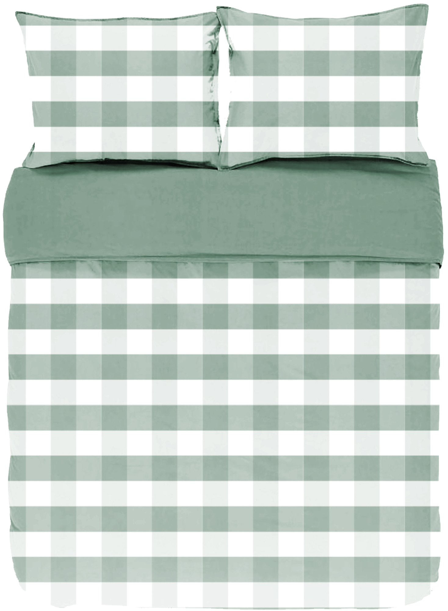 Dekbedovertrek EMMA, Stone washed check katoen, 240x220, groen