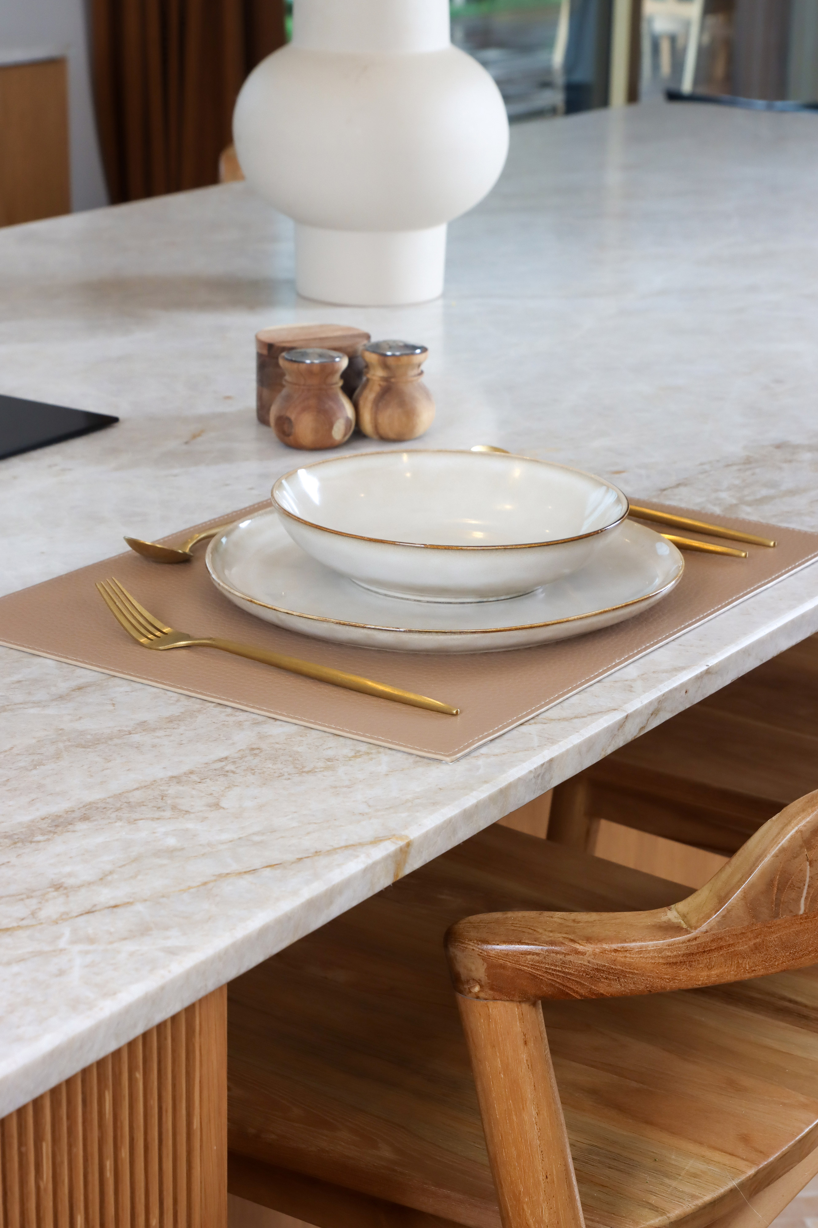 Placemat GAVIN - Dubbelzijdig - 33x45 cm, zand