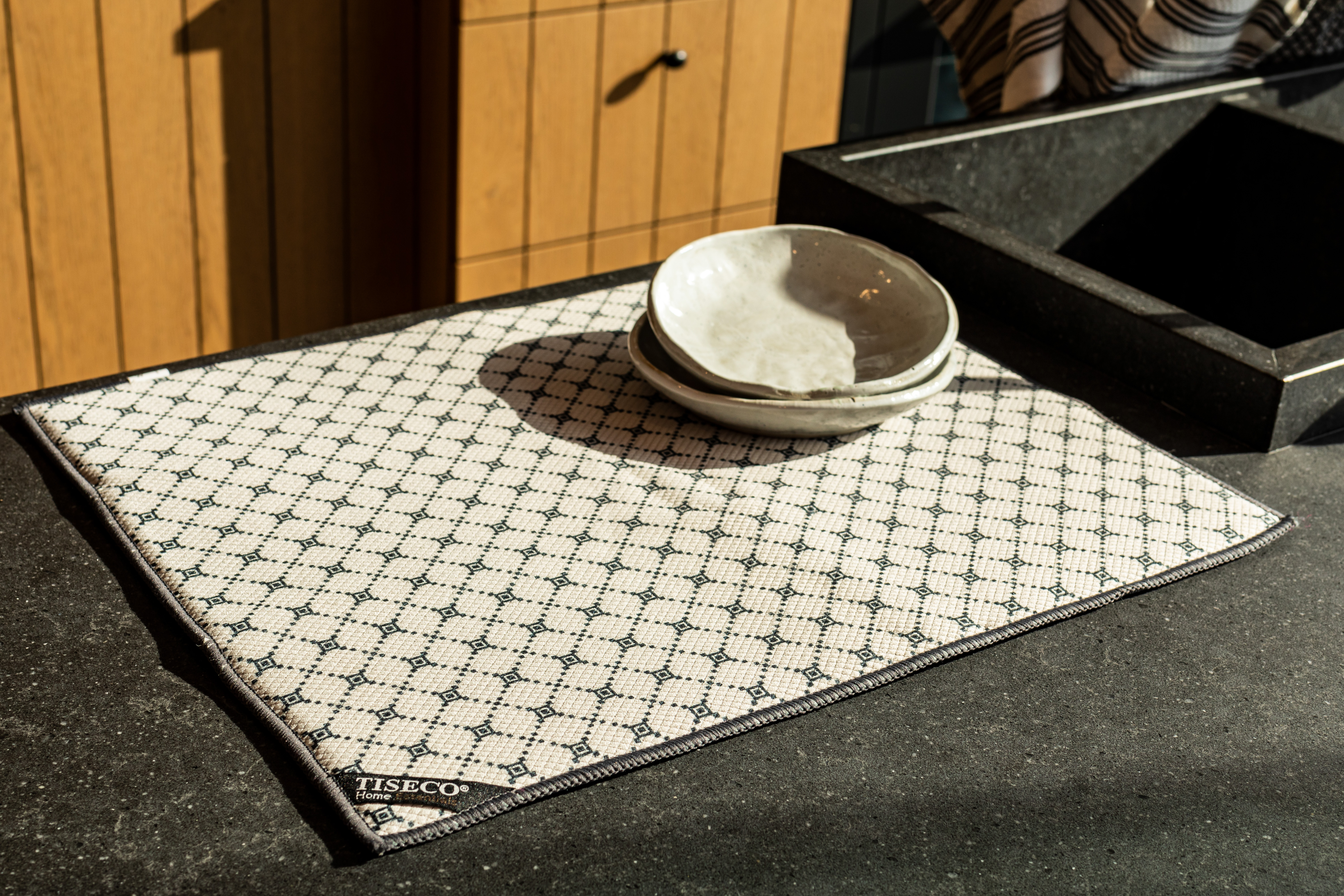 Dish drying mat ESSENTIALS - microfiber - 40x48 cm, dark grey