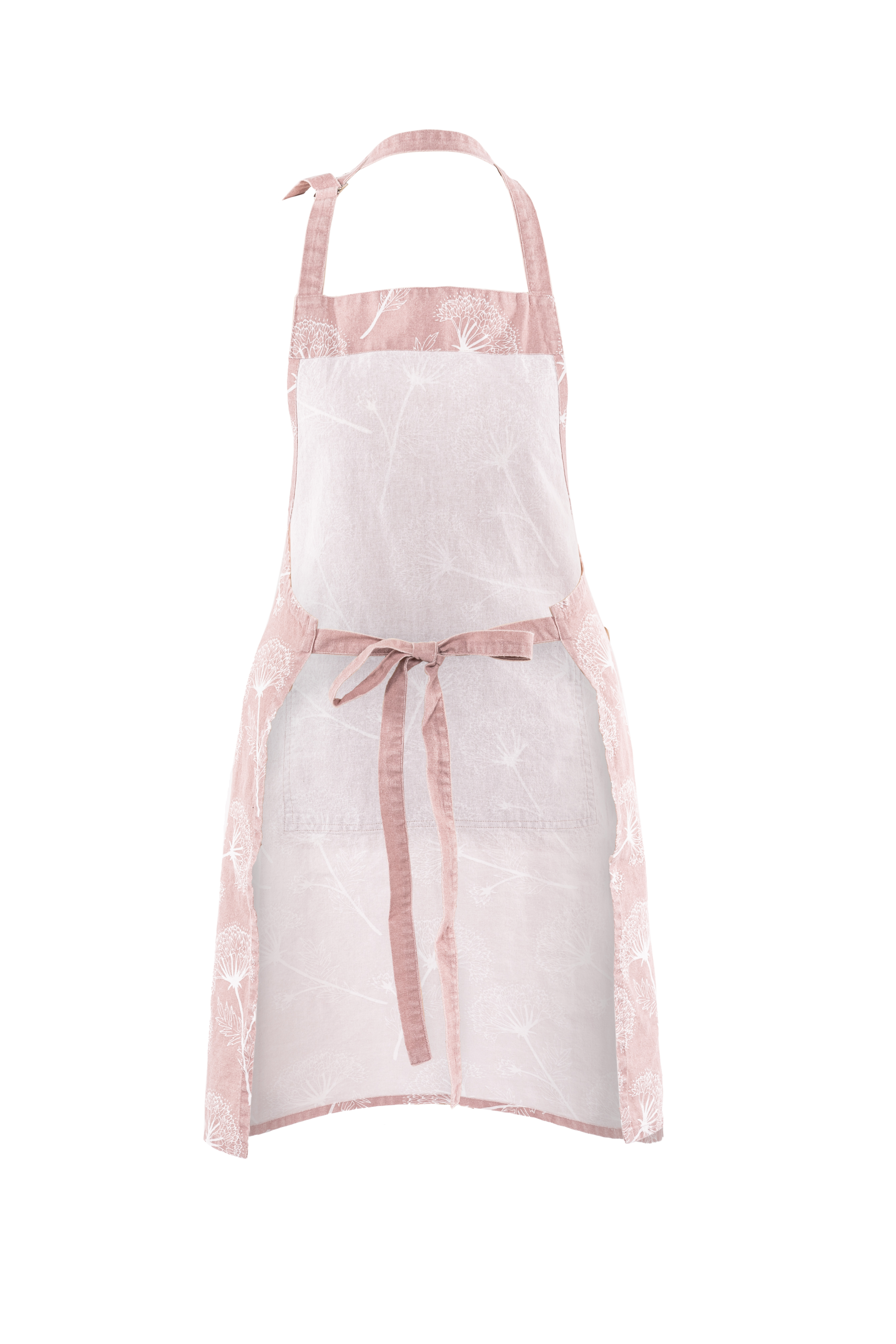 Apron MYRNA, floral printed,  74x85cm, pink