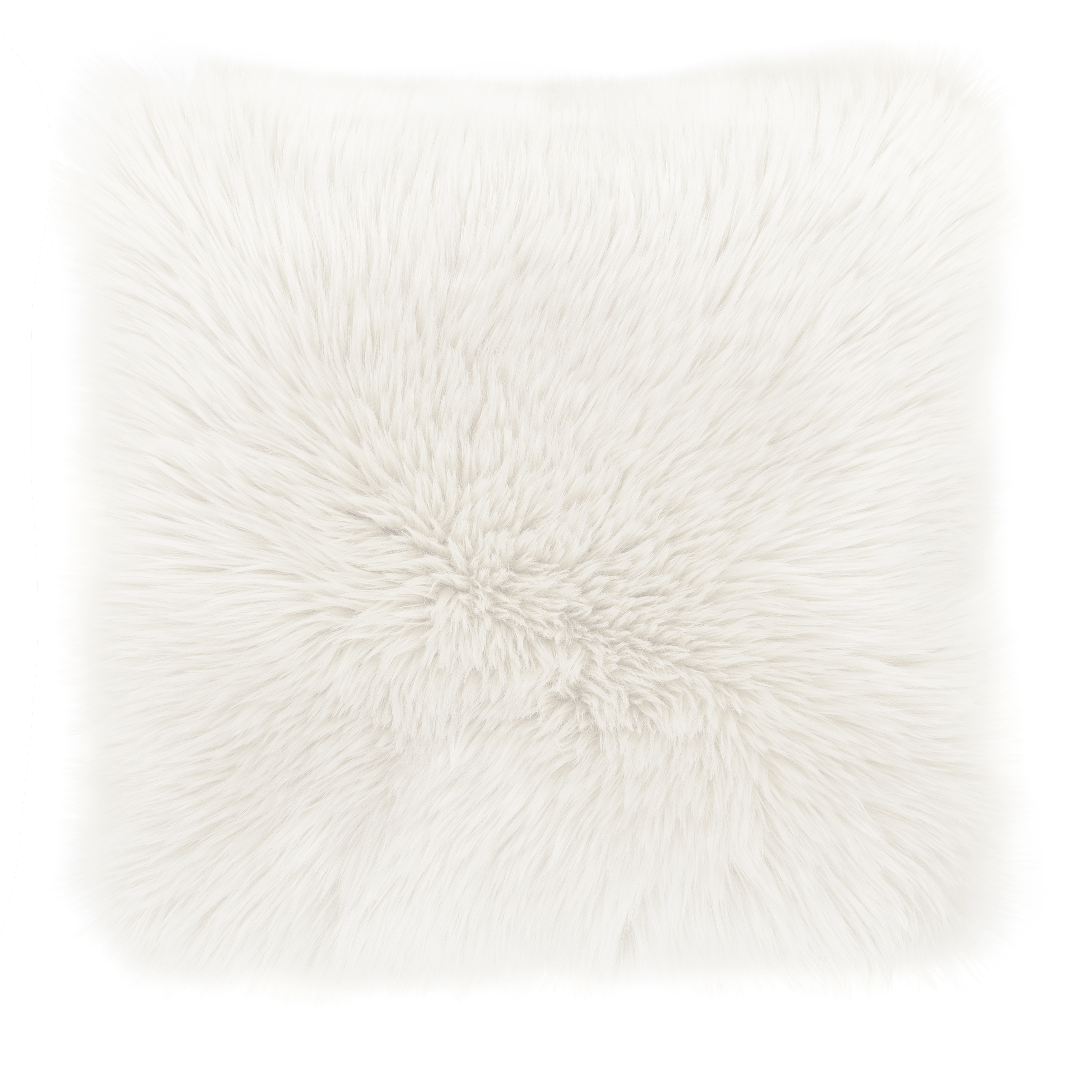 Cushion (filled) sheepskin + suede 45x45CM, white