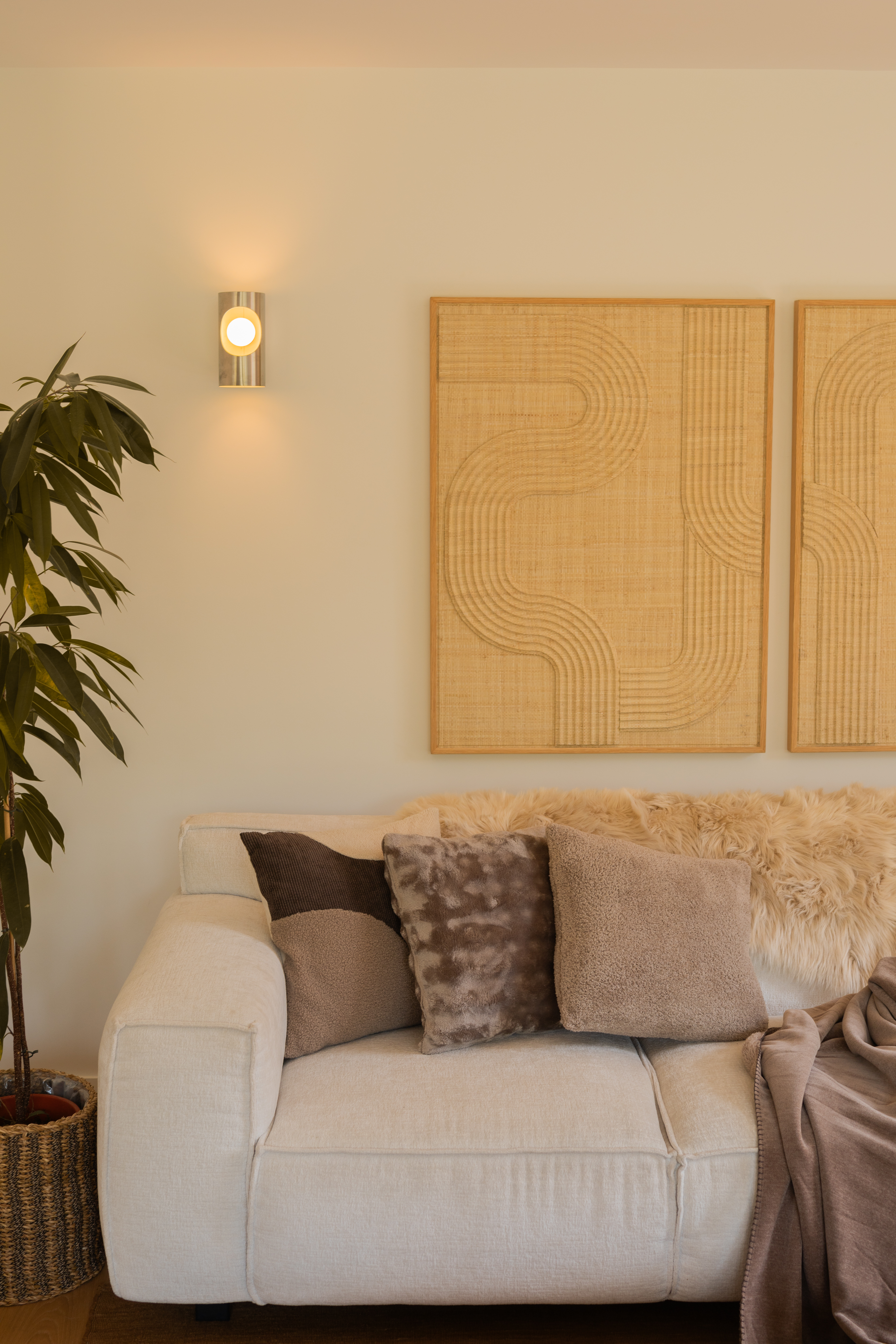 Coussin décoratif (rempli) WAVE - 45x45cm, taupe