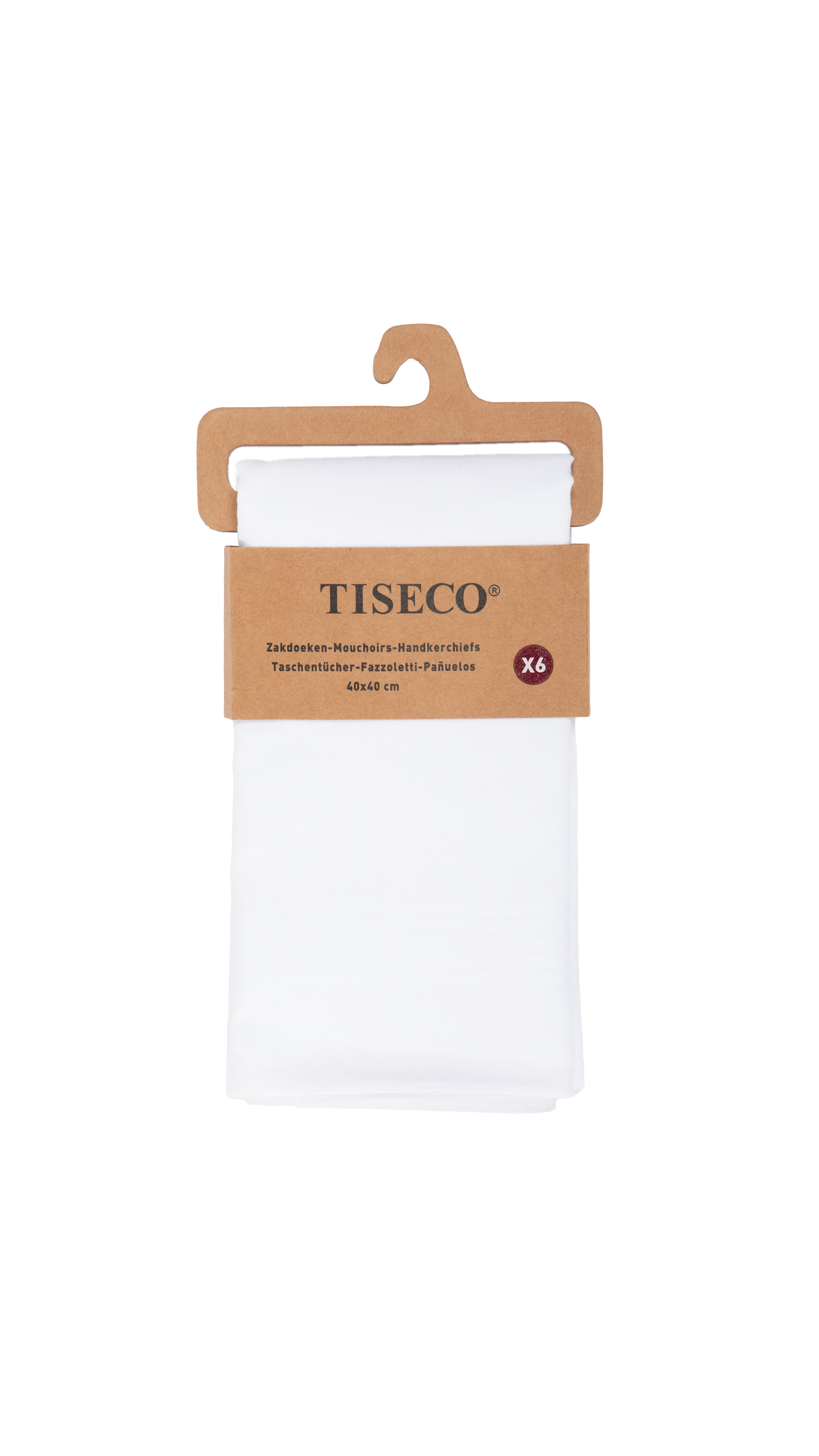 Men handkerchief ALTO 1 - SET/6 - 40x40 cm, white