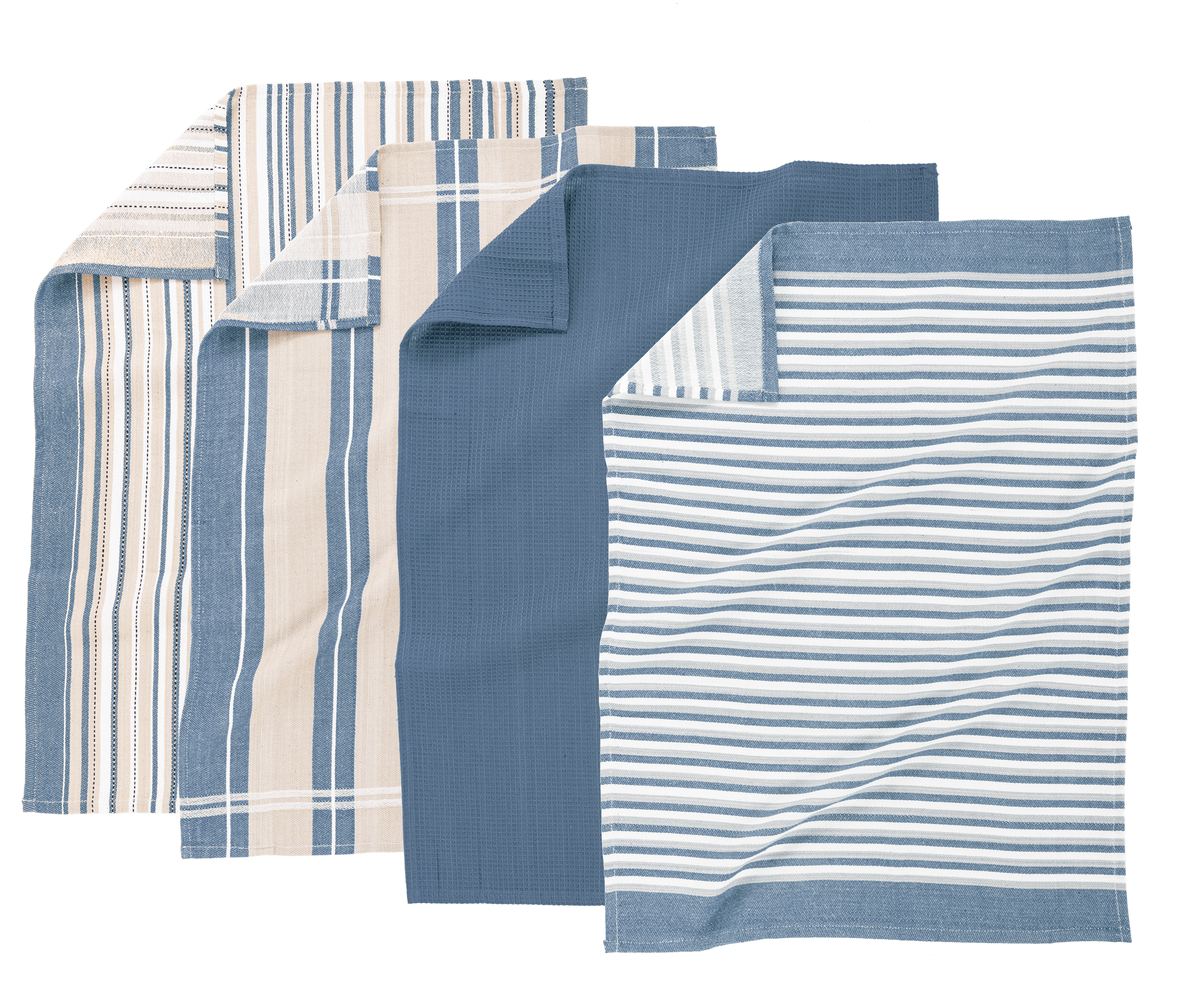 Torchon MULTILINES - SET/4 - 50x70 cm, bleu