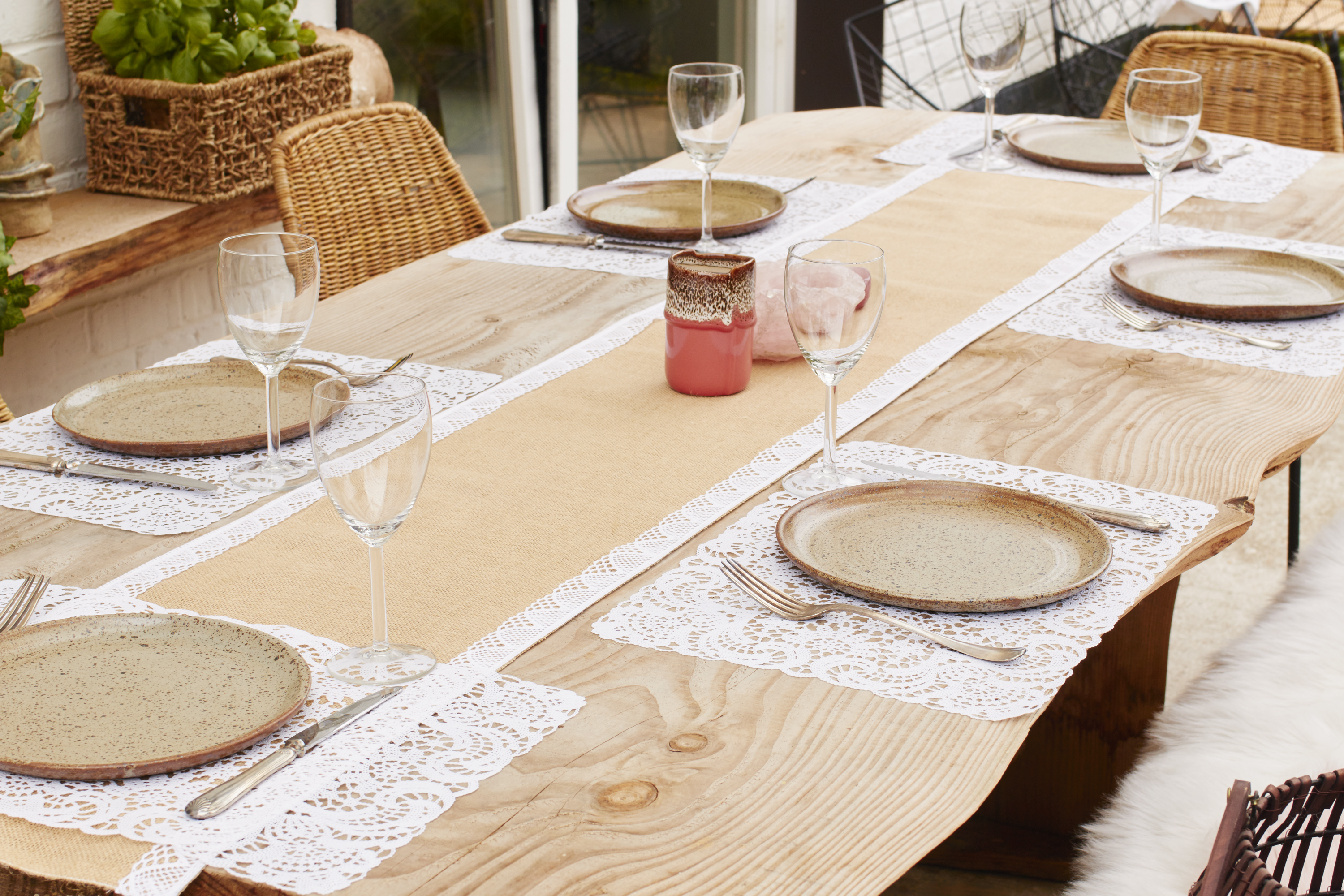 Placemat PVC, Lace, 45x30cm, white