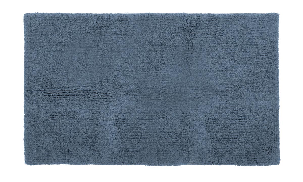 Tapis de bain RIVA - coton antidérapant, 60x100cm, stone blue