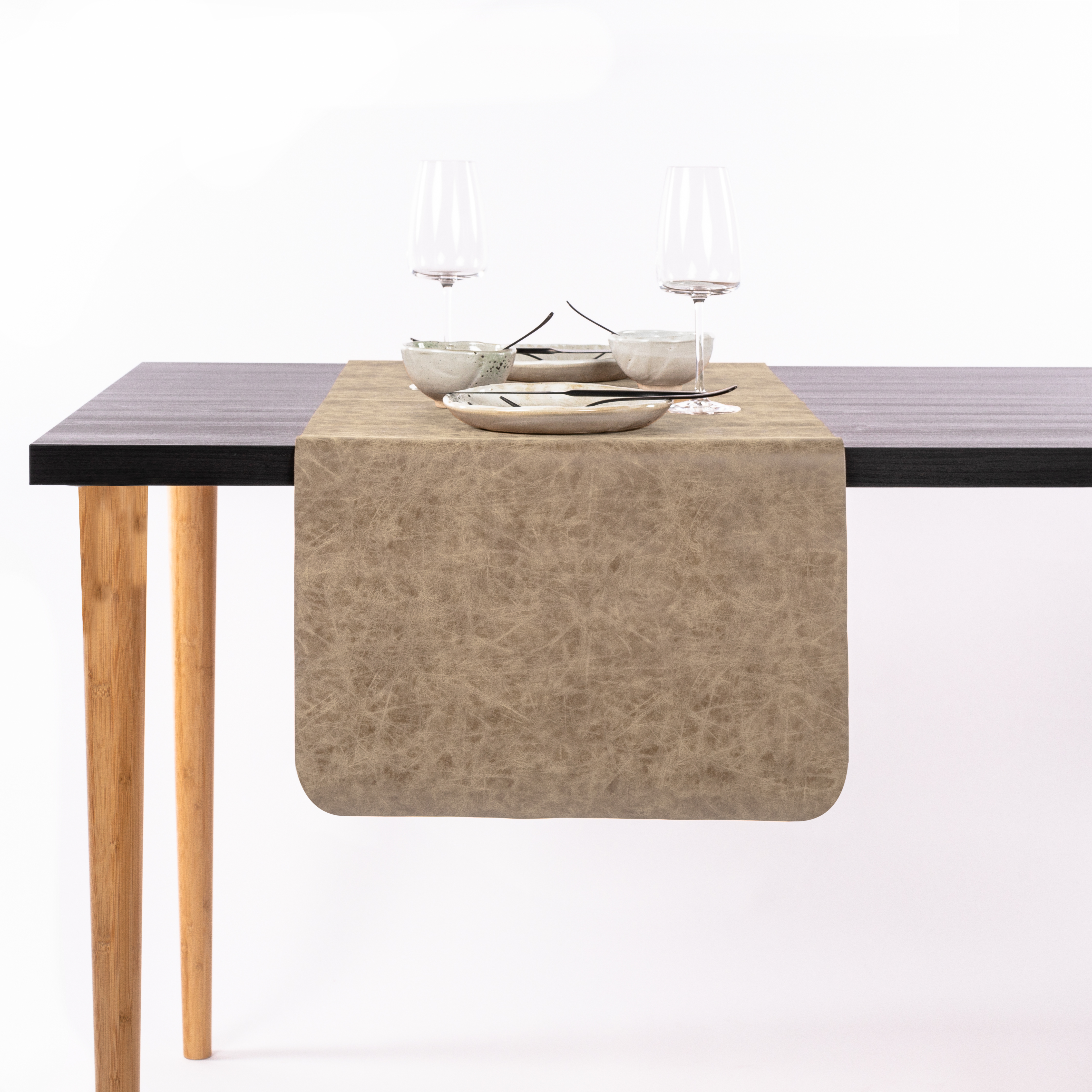 Chemin de table TRUMAN, 45x145 cm, taupe