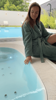 Bathrobe DELUX - L/XL, stone green