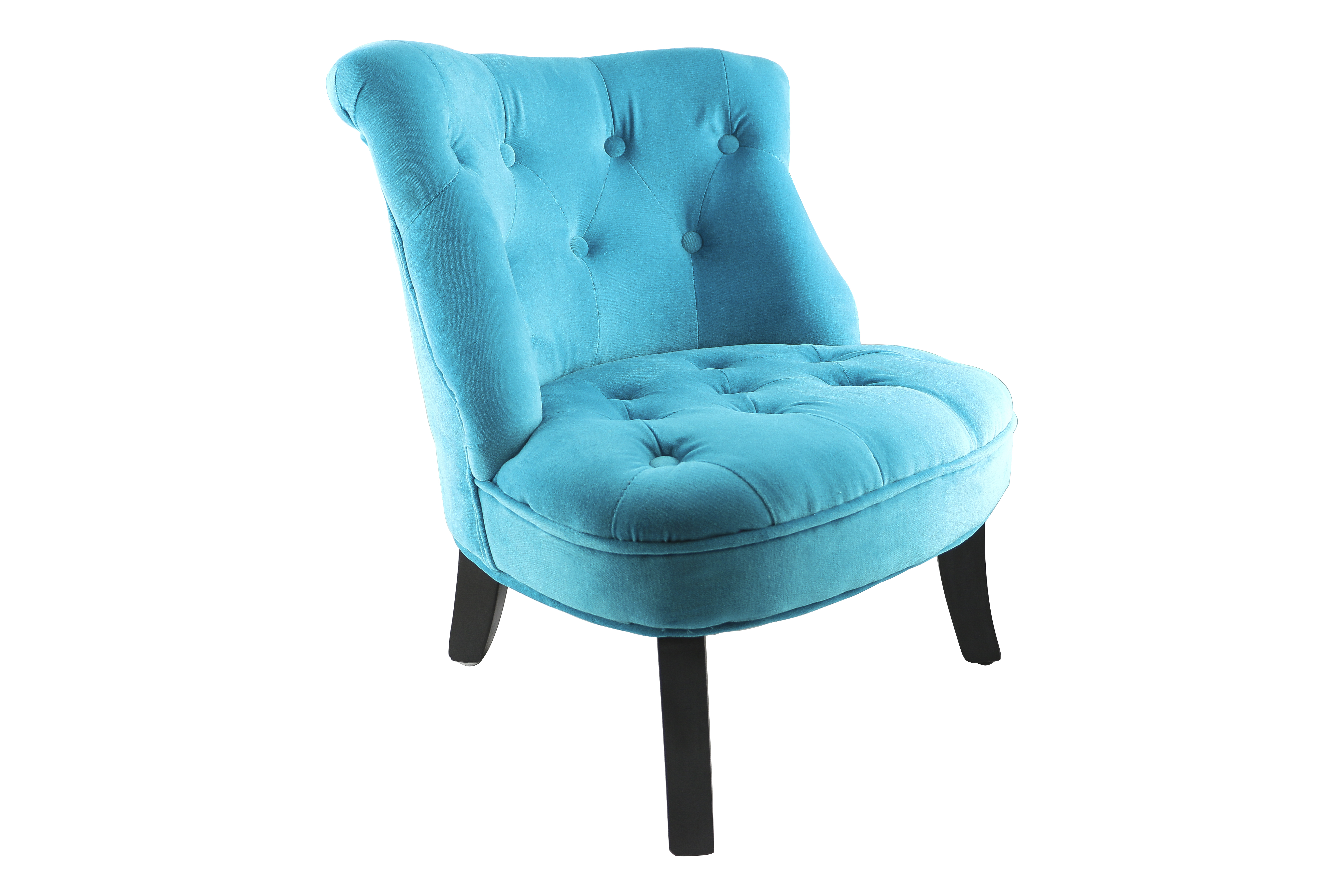 Kids chair, velvet with buttons, aqua (HM0162)