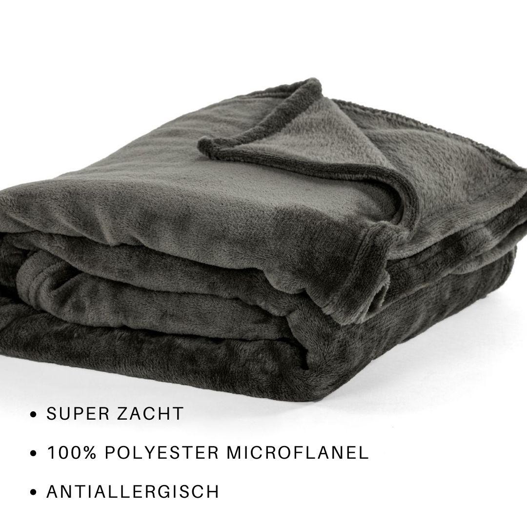 Plaid COSY Microflannel 130x160cm, grey