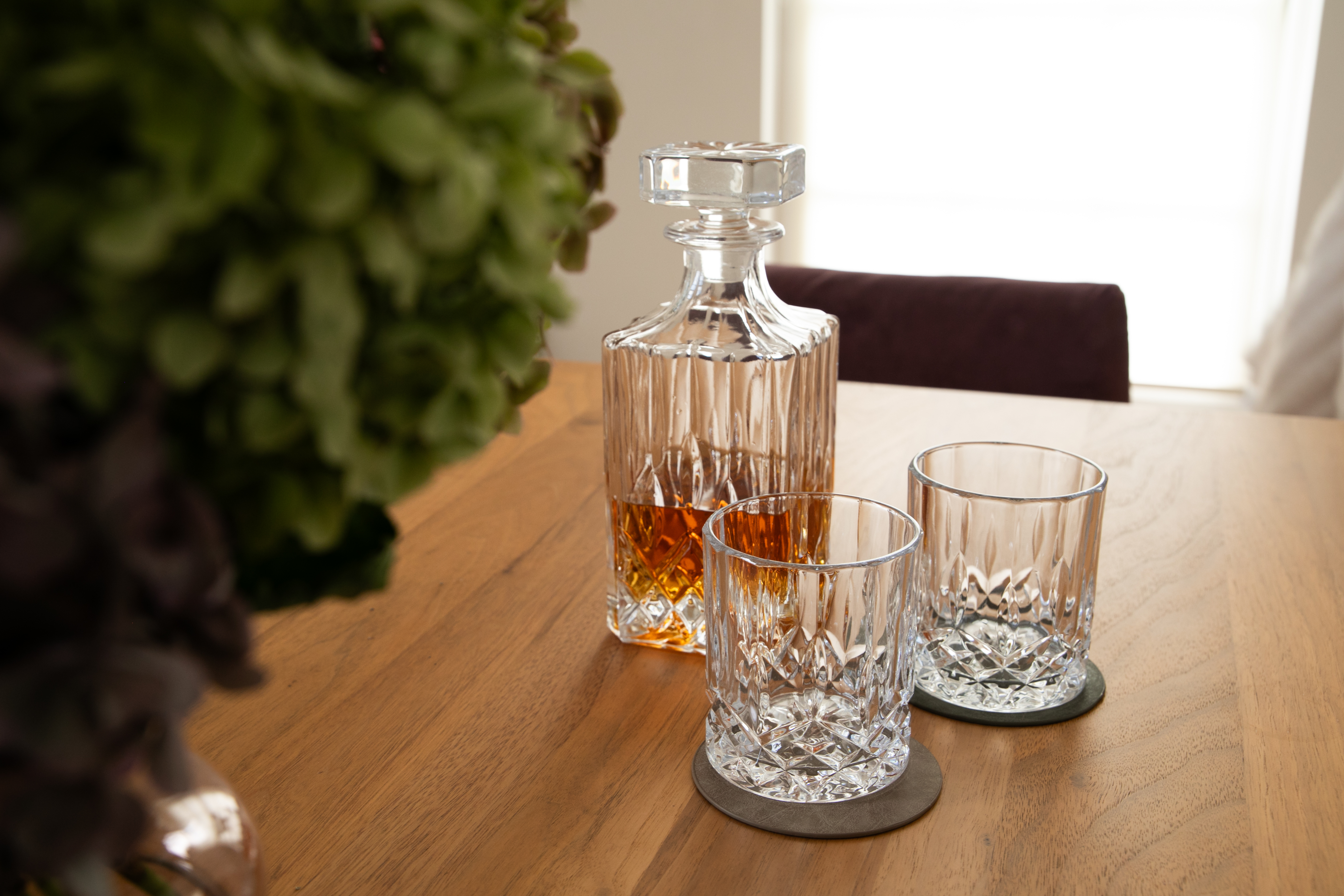 Sous-verre TRUMAN, dia 9,5 cm - set/4, walnut