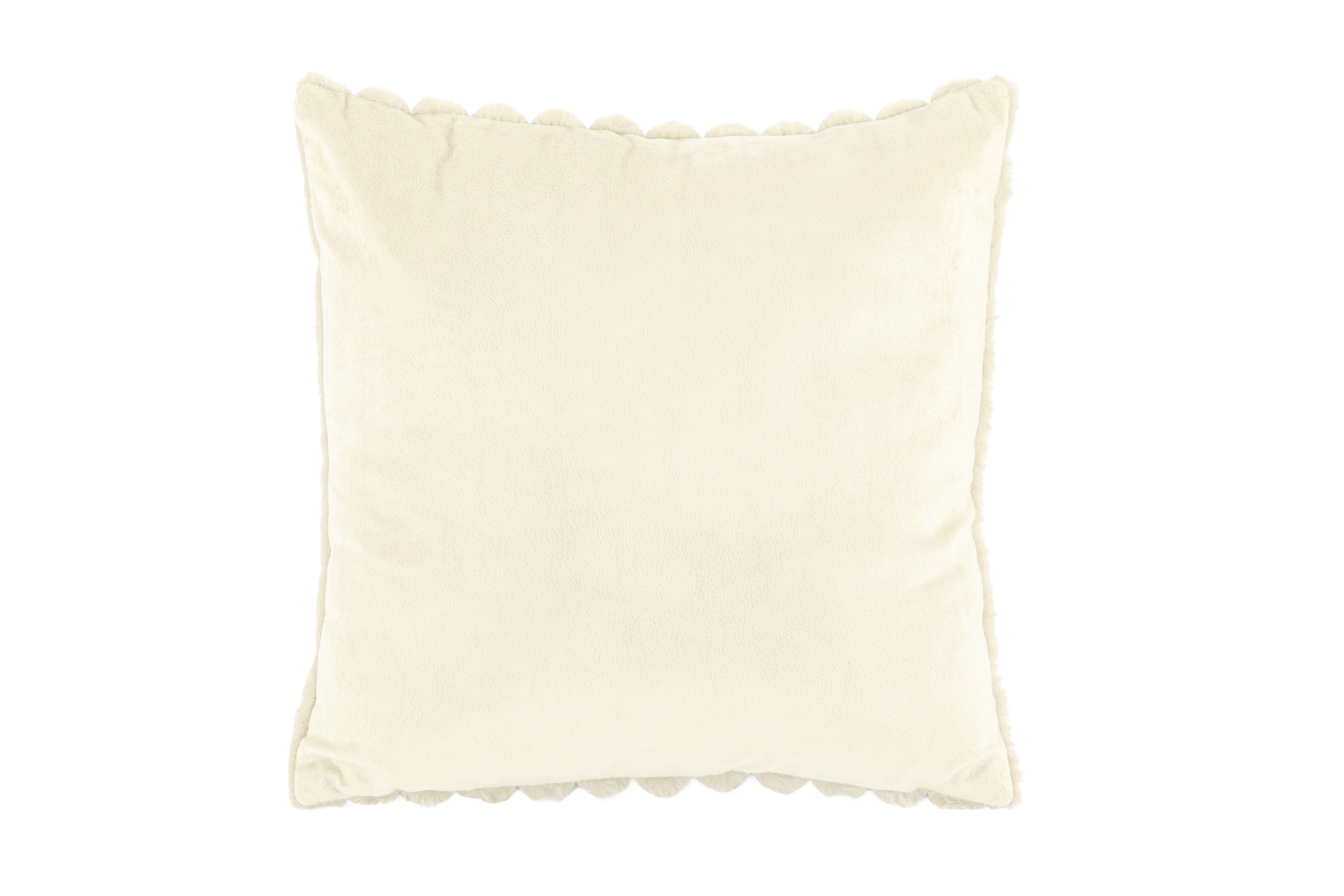Cushion (filled) Rabbit stripe fur - 45x45cm, ivory