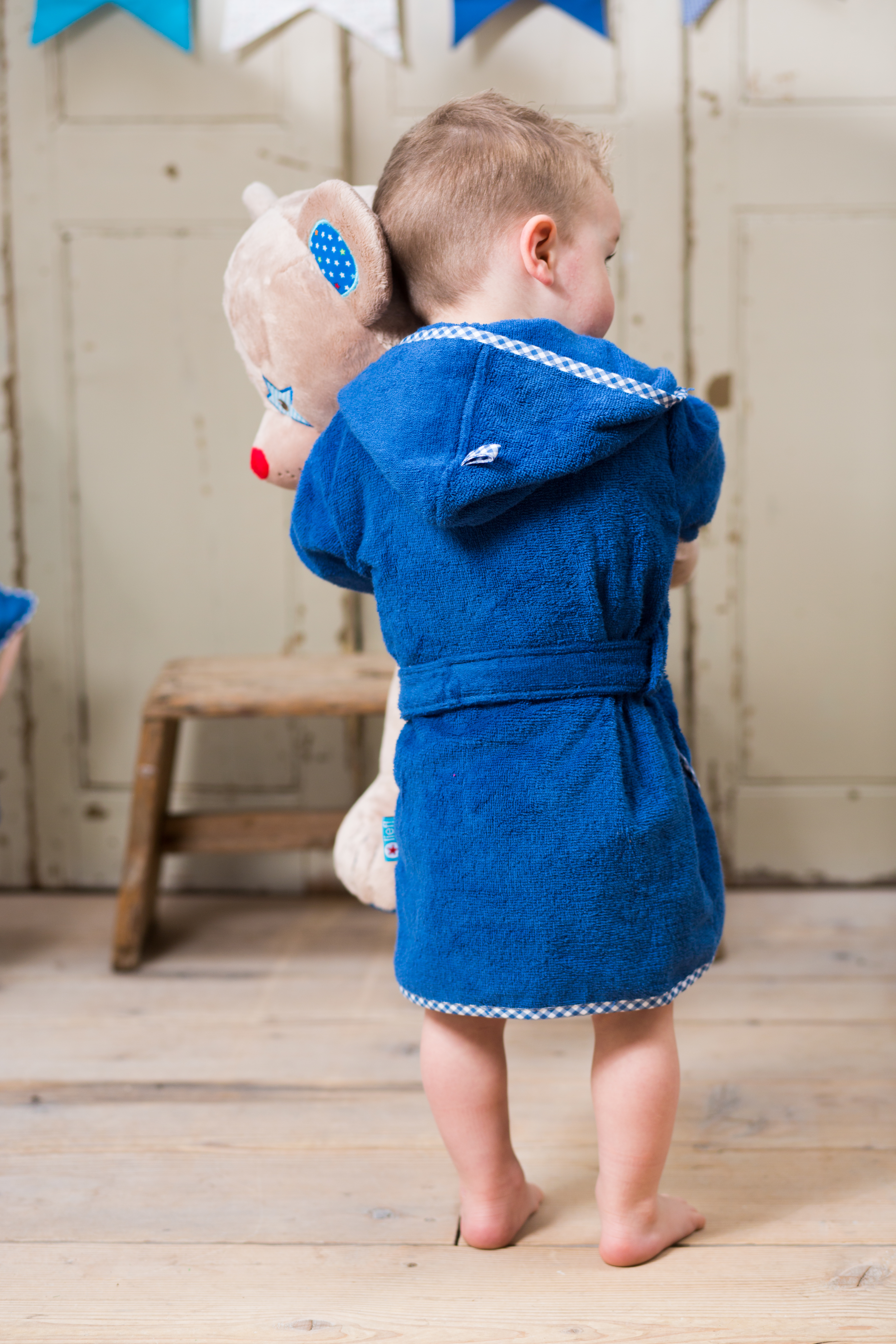 Baby badjas Boy uni blauw, 0-12 maanden          