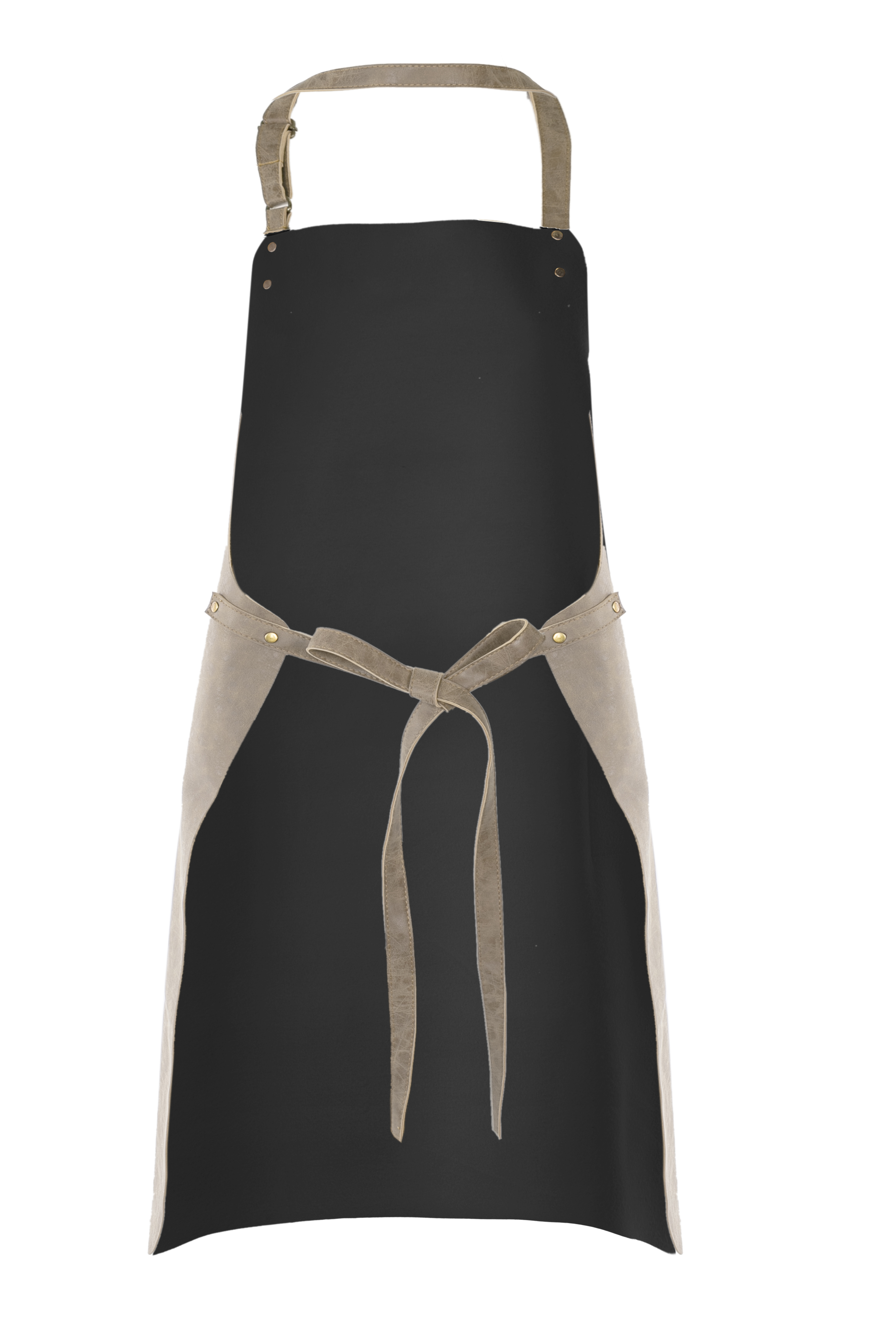 Apron TRUMAN (Logo + Pocket), 64x85 cm, taupe