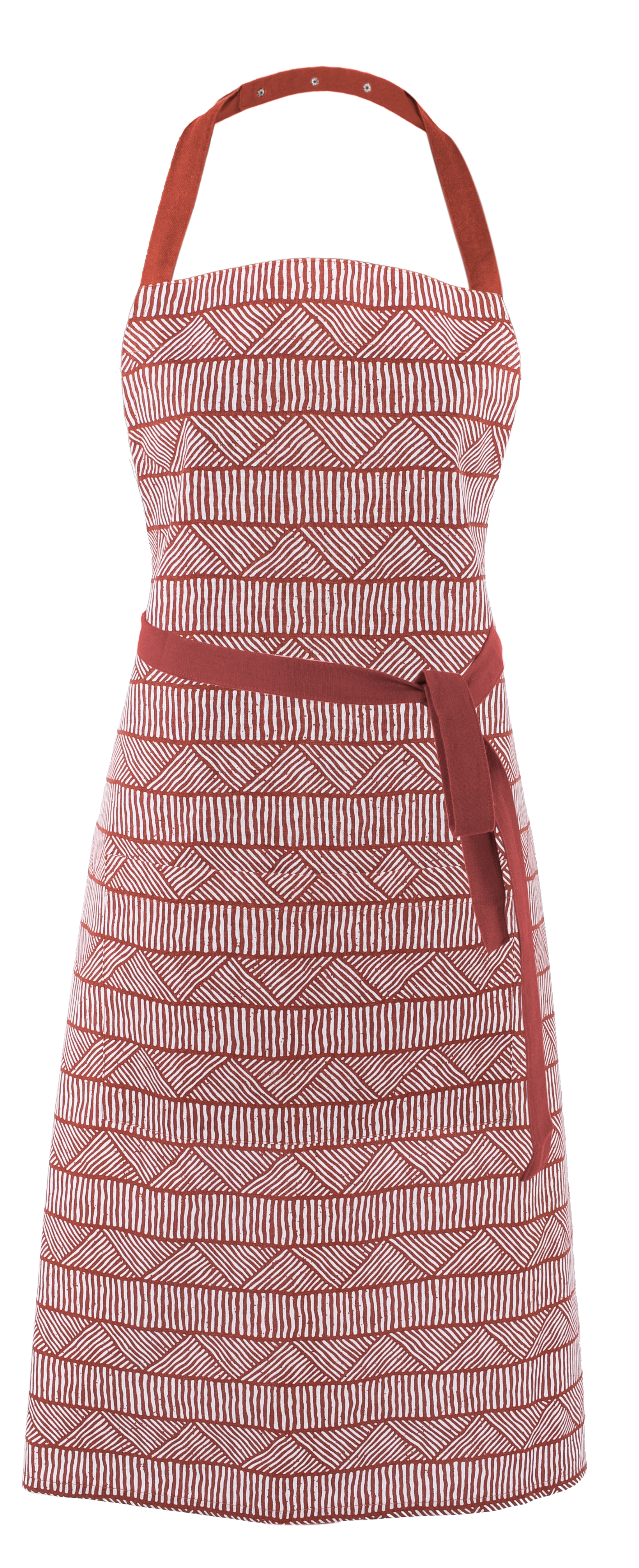 Apron Geo TIPI, 74x85cm, + hanger, red