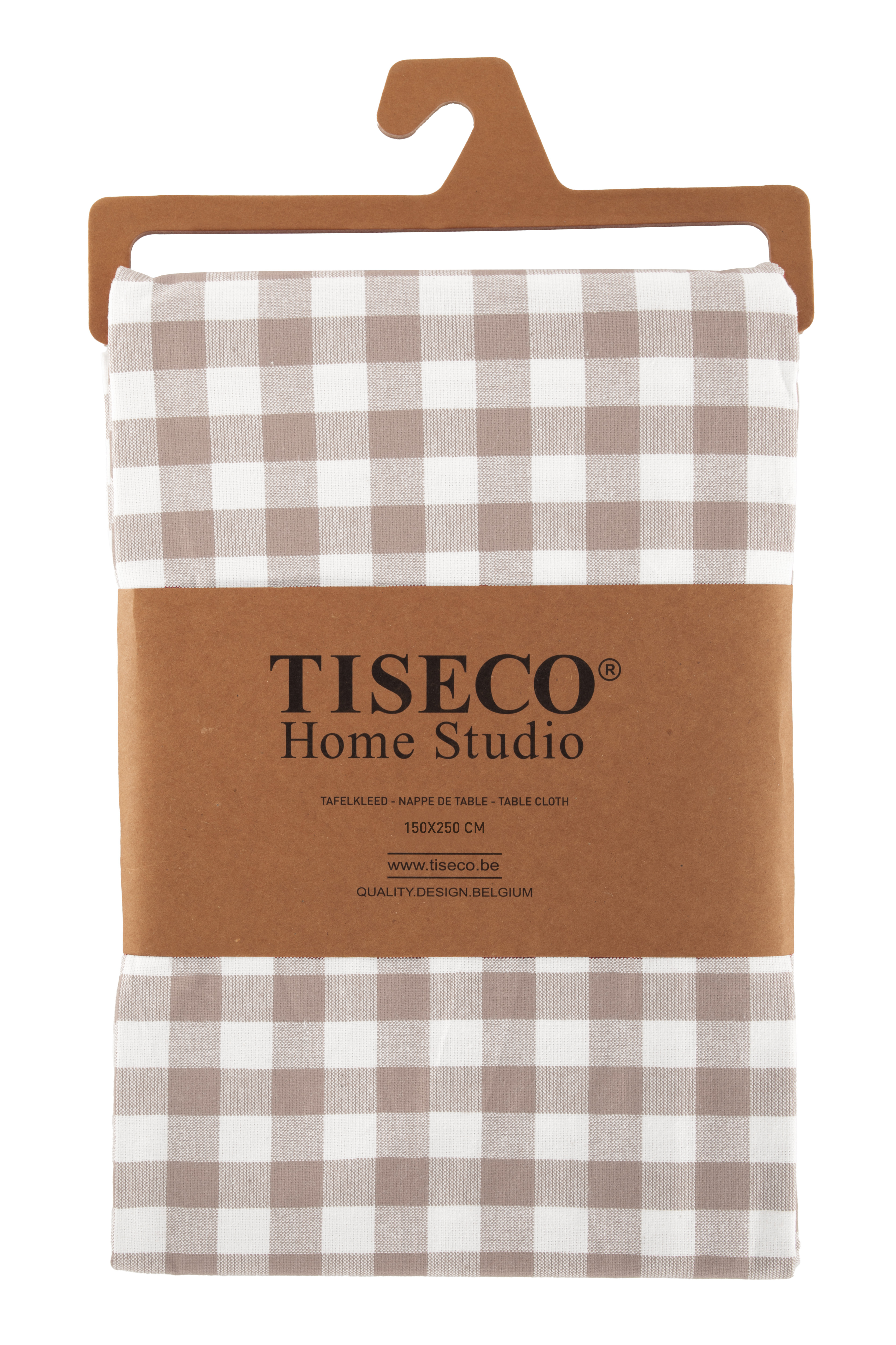 Nappe de table GINGHAM - 150x250 cm, taupe