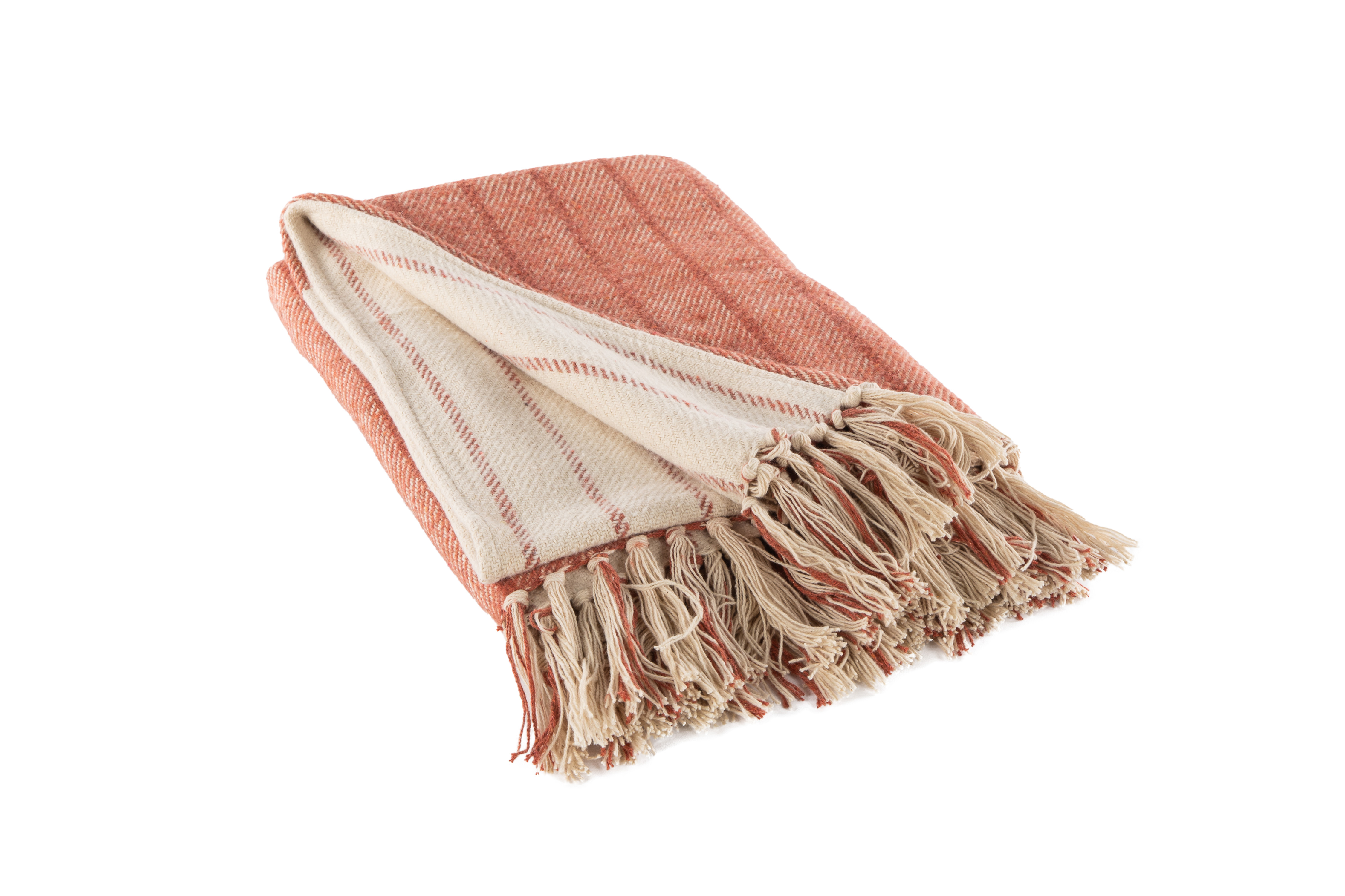 Plaid ALMA met franjes - 130x160 cm, rood
