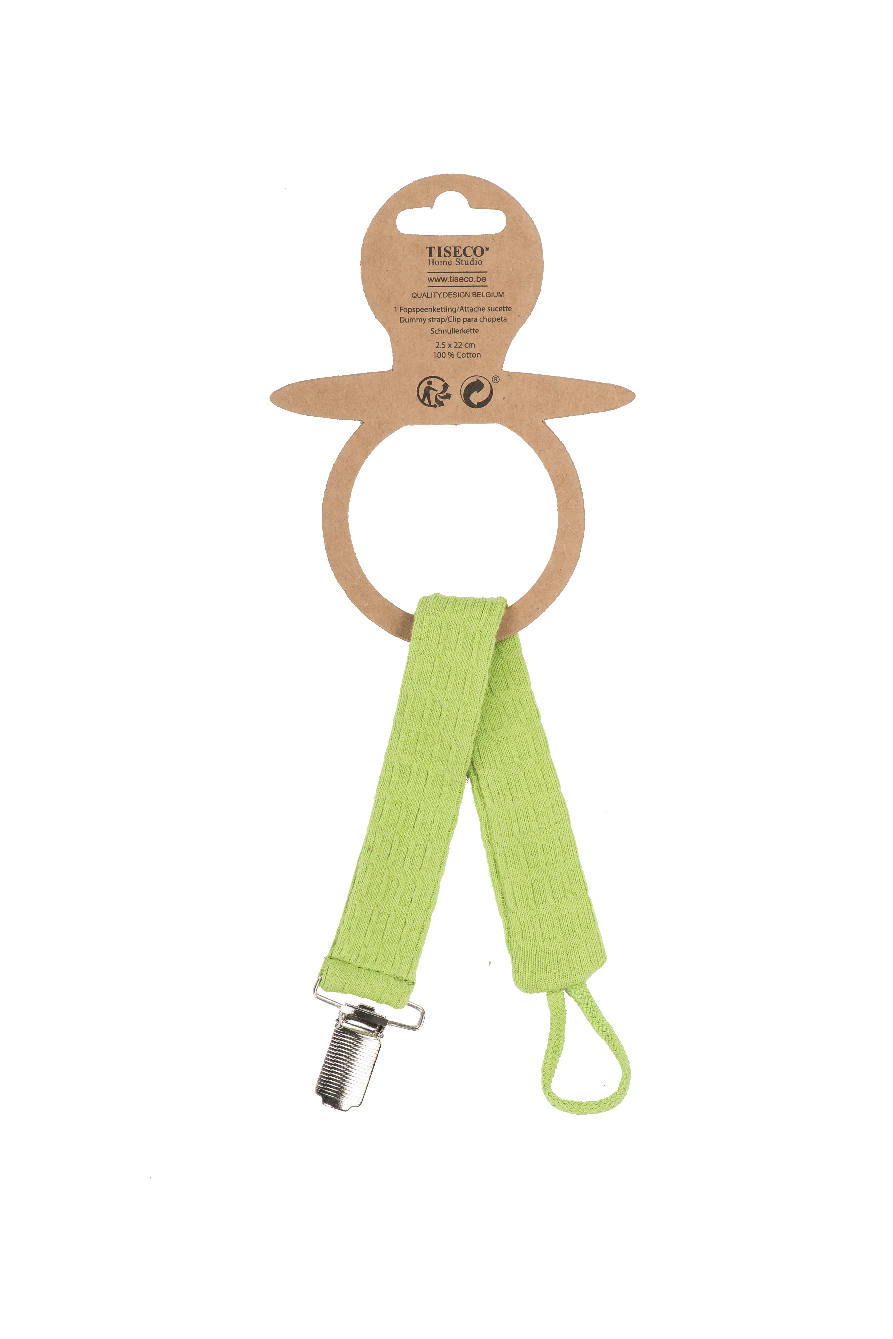 Baby dummy strap - 2.5x22 cm, green