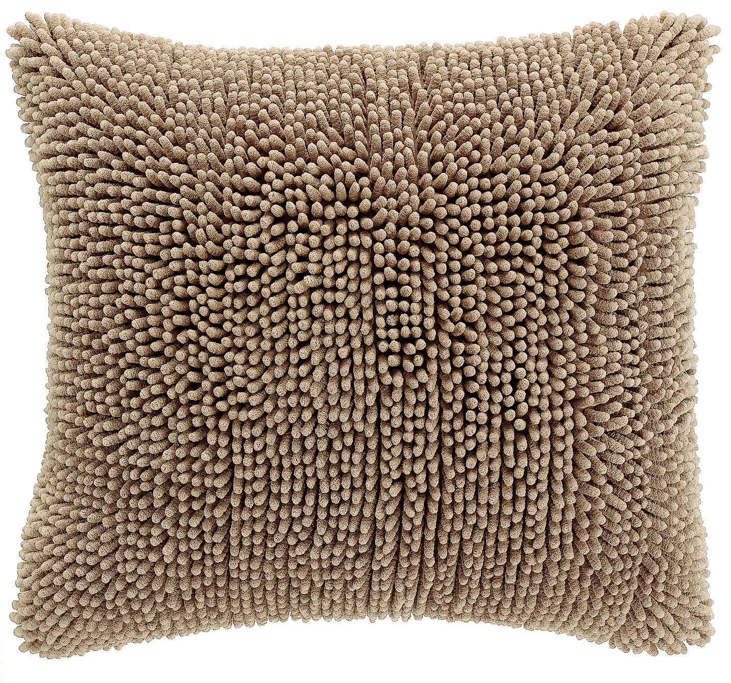 Kussen (gevuld) Shaggy Zand, front+back + zipper