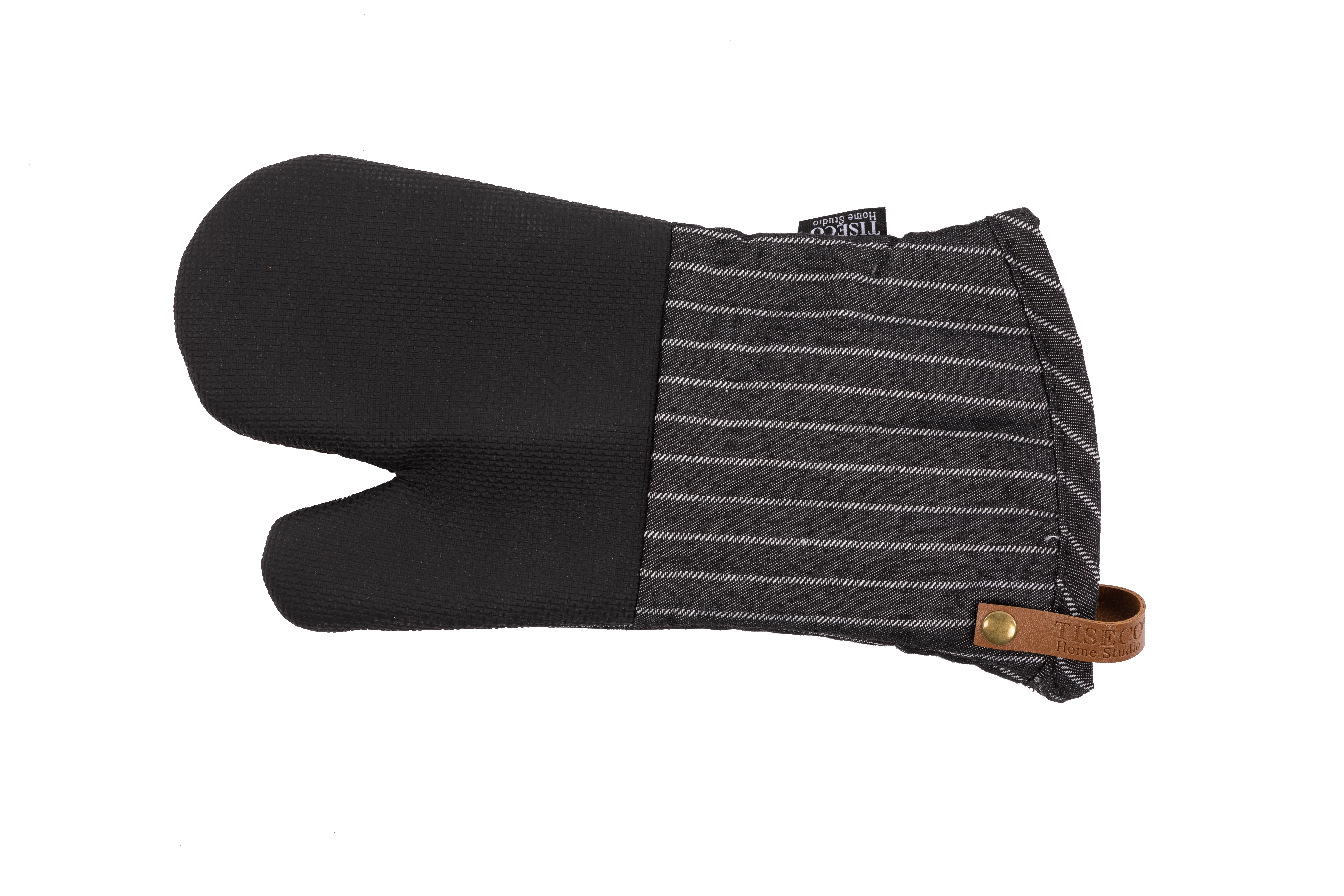 Oven glove (1R + 1L) SHERLOCK Stripe, 17x33cm, black