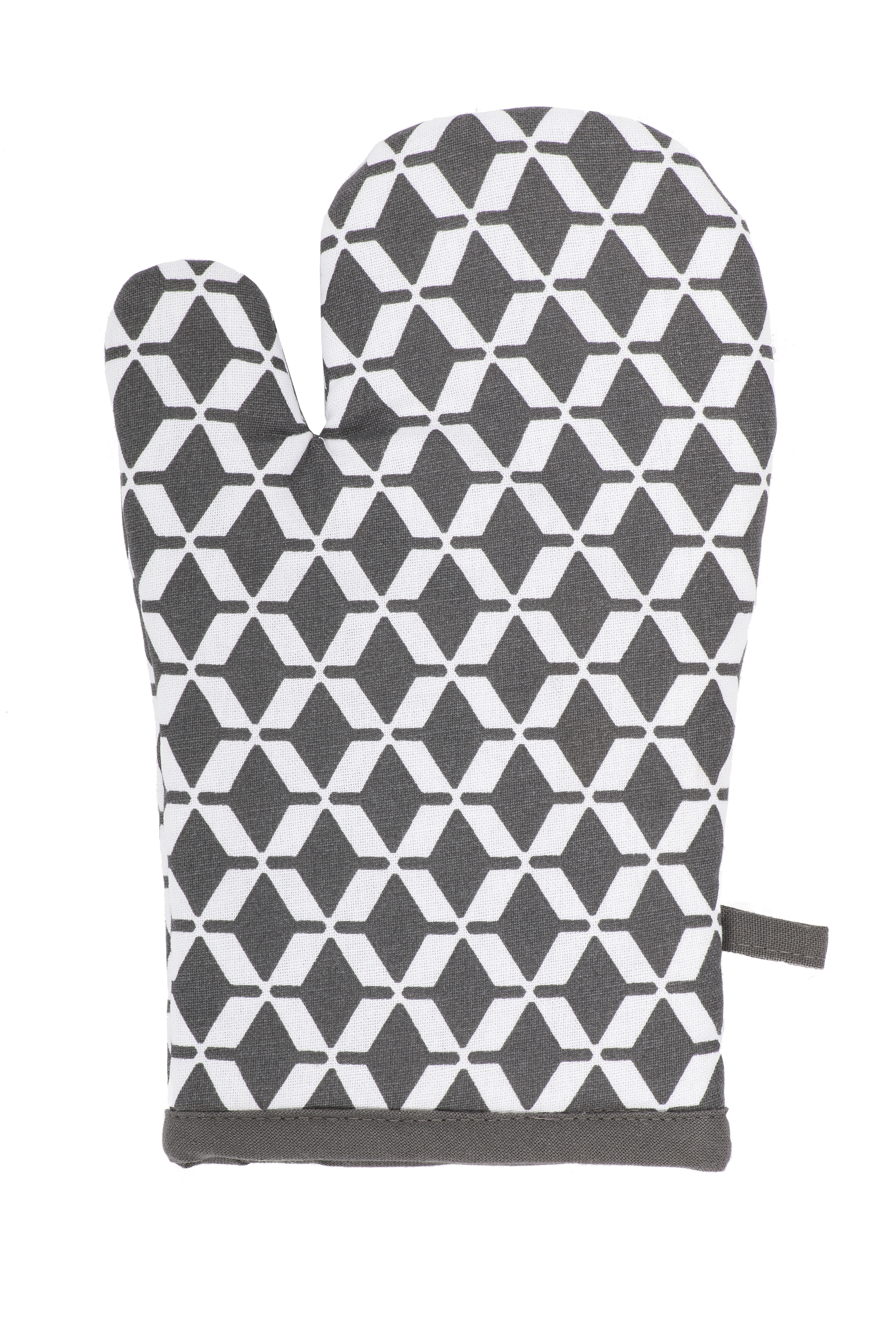 Glove geo square 18x28, +J-hook, grey