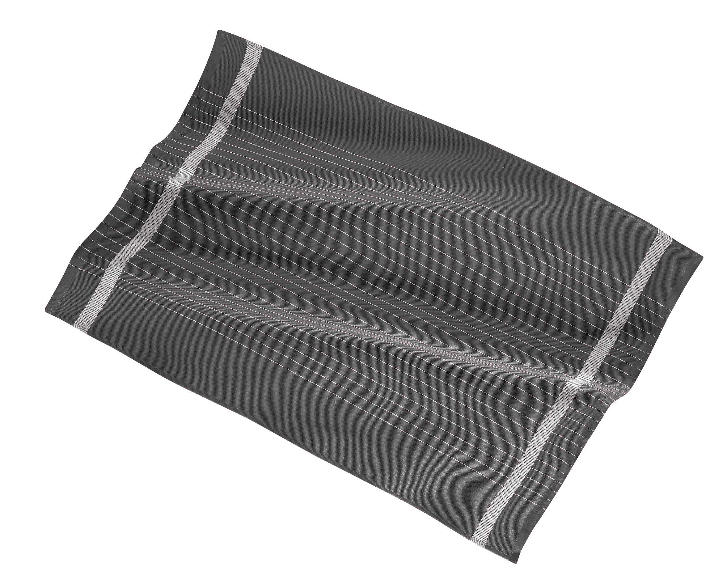 Kitchen towel 50x70cm, set3,stripe coloured center, grey