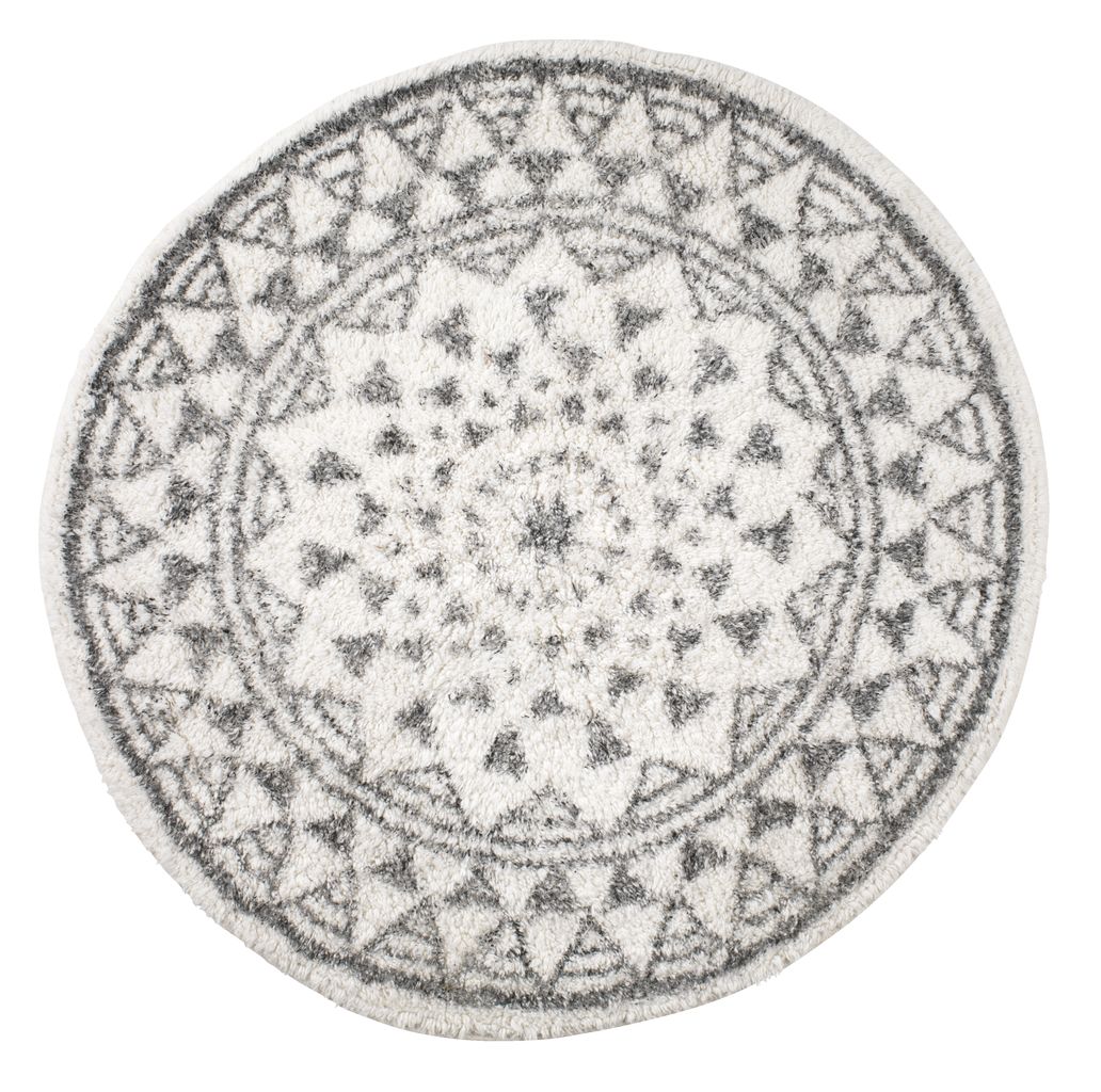 BERBER tapis - coton antidérapant, Dia 65cm, Mandala