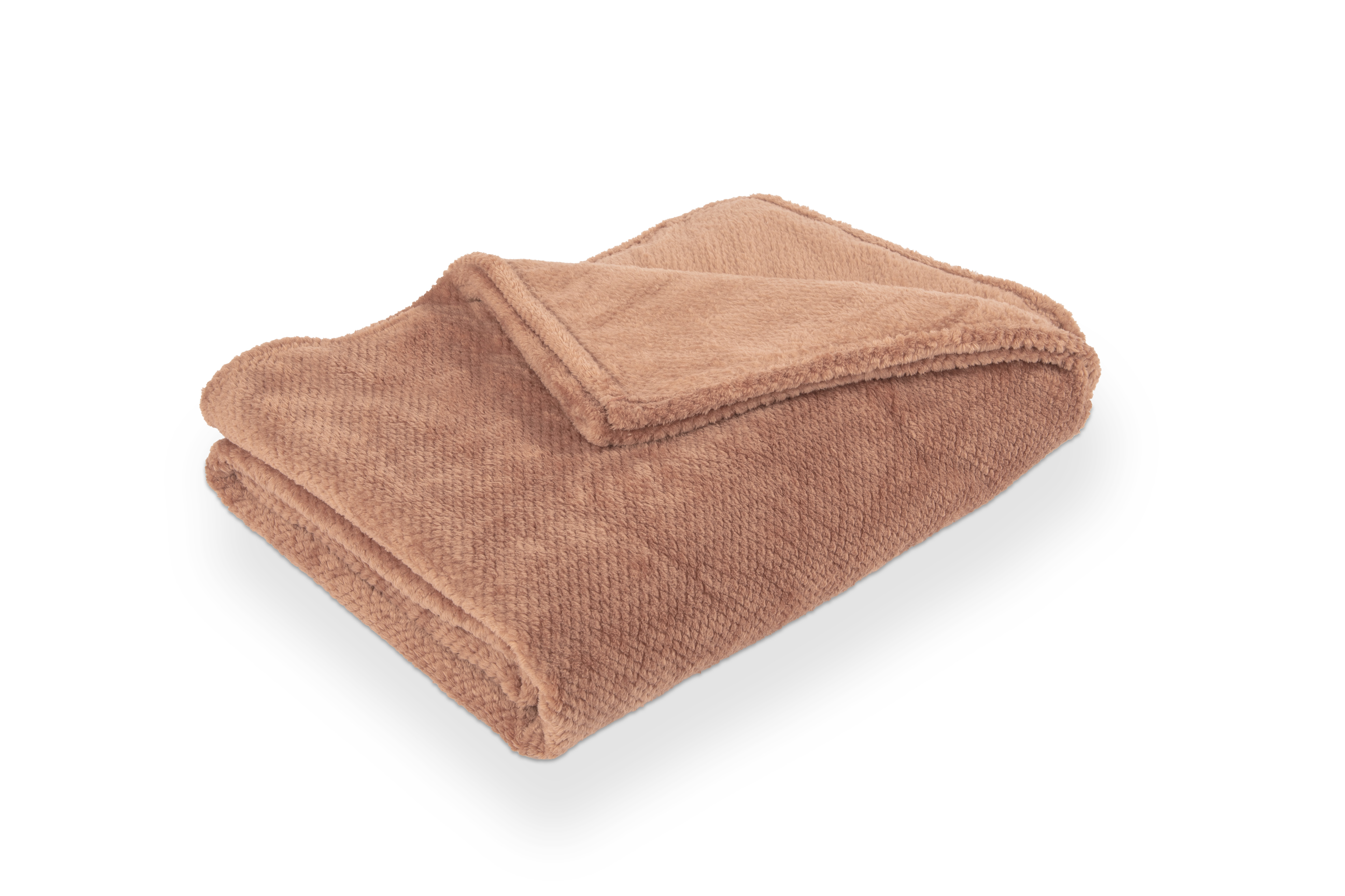 Plaid PIPPA – flanelle jacquard – 150x200 cm, moka
