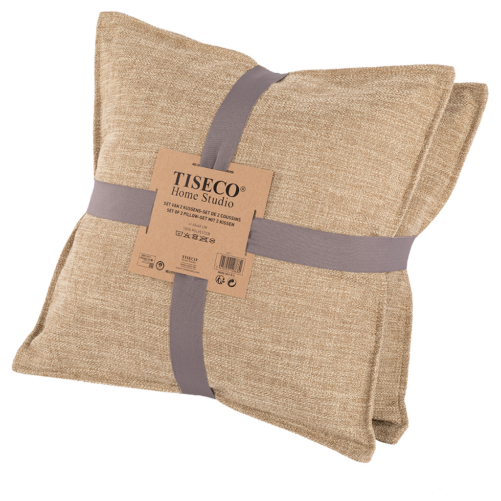 Coussin (rempli) ASTORIA - 45X45CM - set/2,  camel