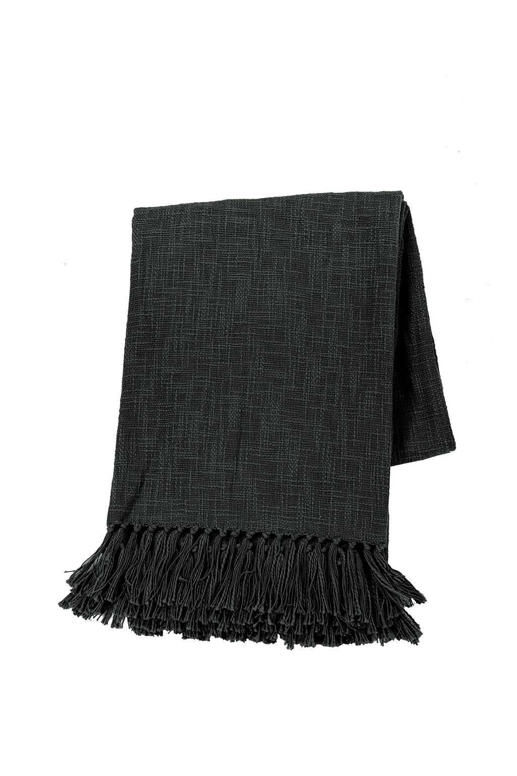 Plaid COTTON SLUB 130x160cm, black