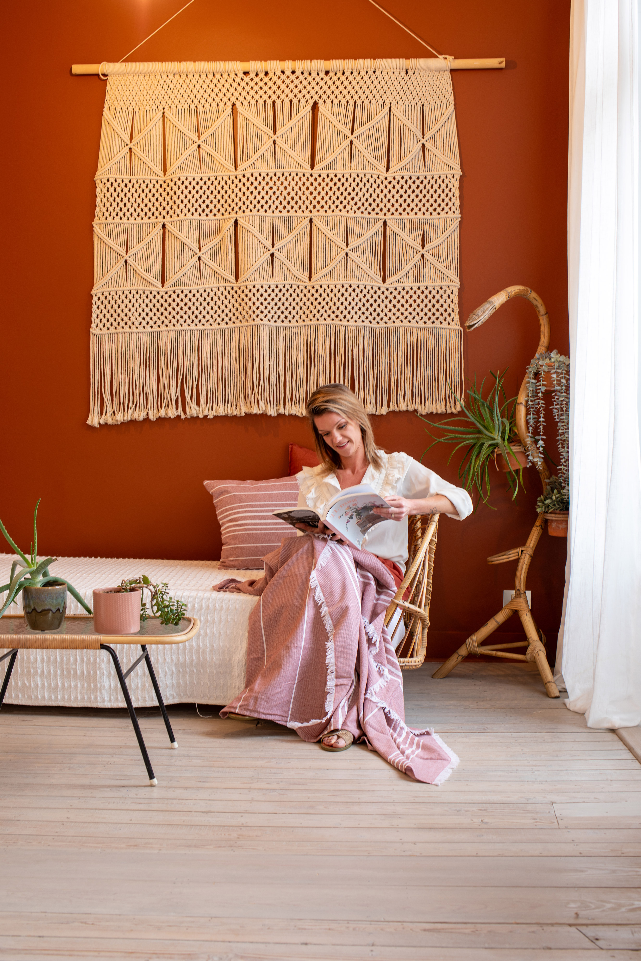 Throw SOLENE - 150x200 cm, terracotta