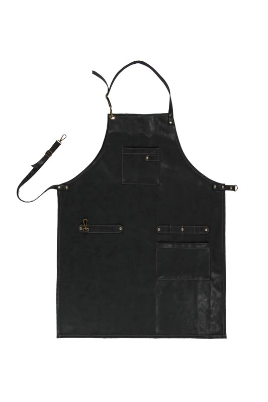Tablier aspect cuir, 64x85 cm, noir