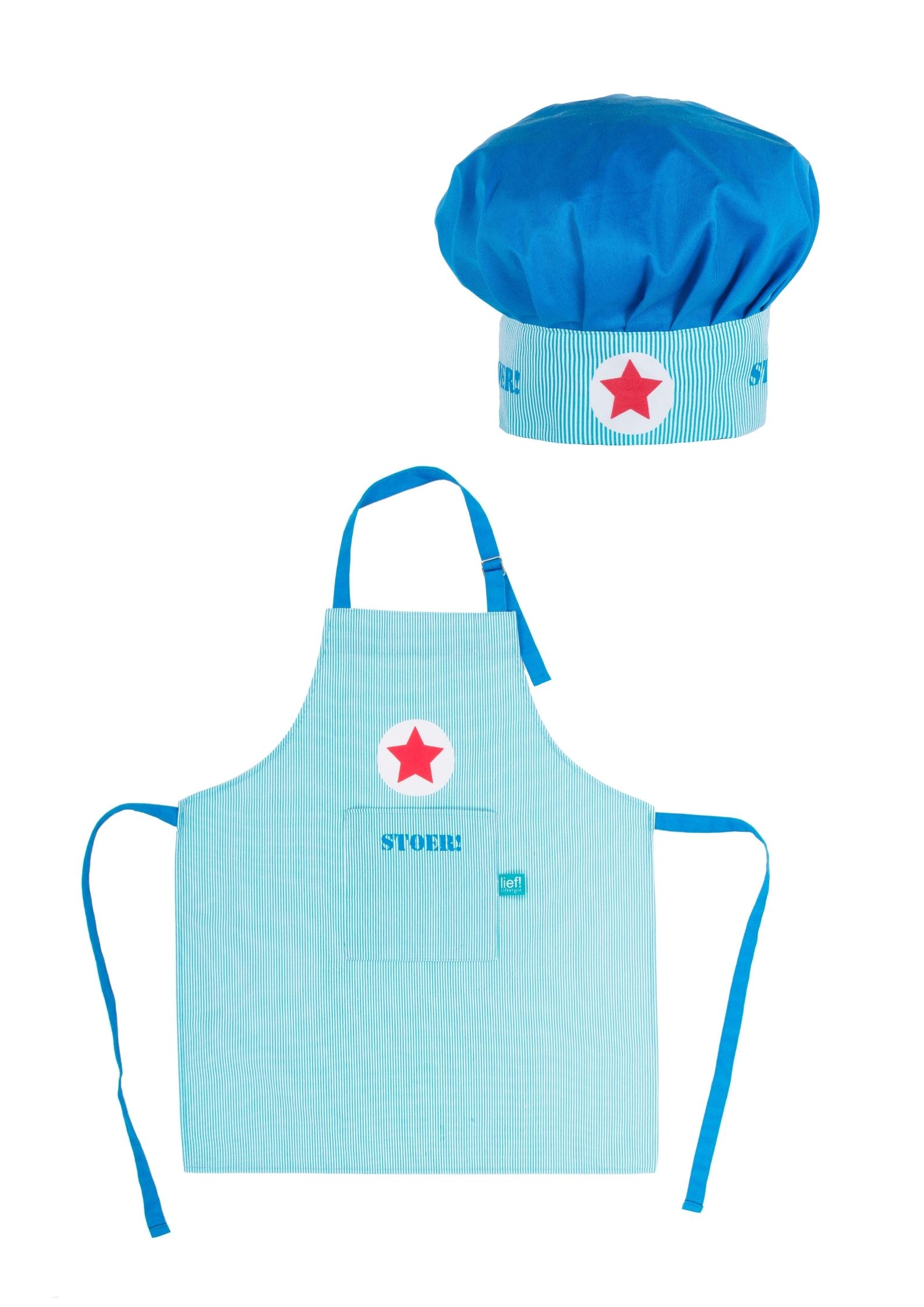 Set cuisine garçon: 1 apron + 1 toque 53 x 65 cm