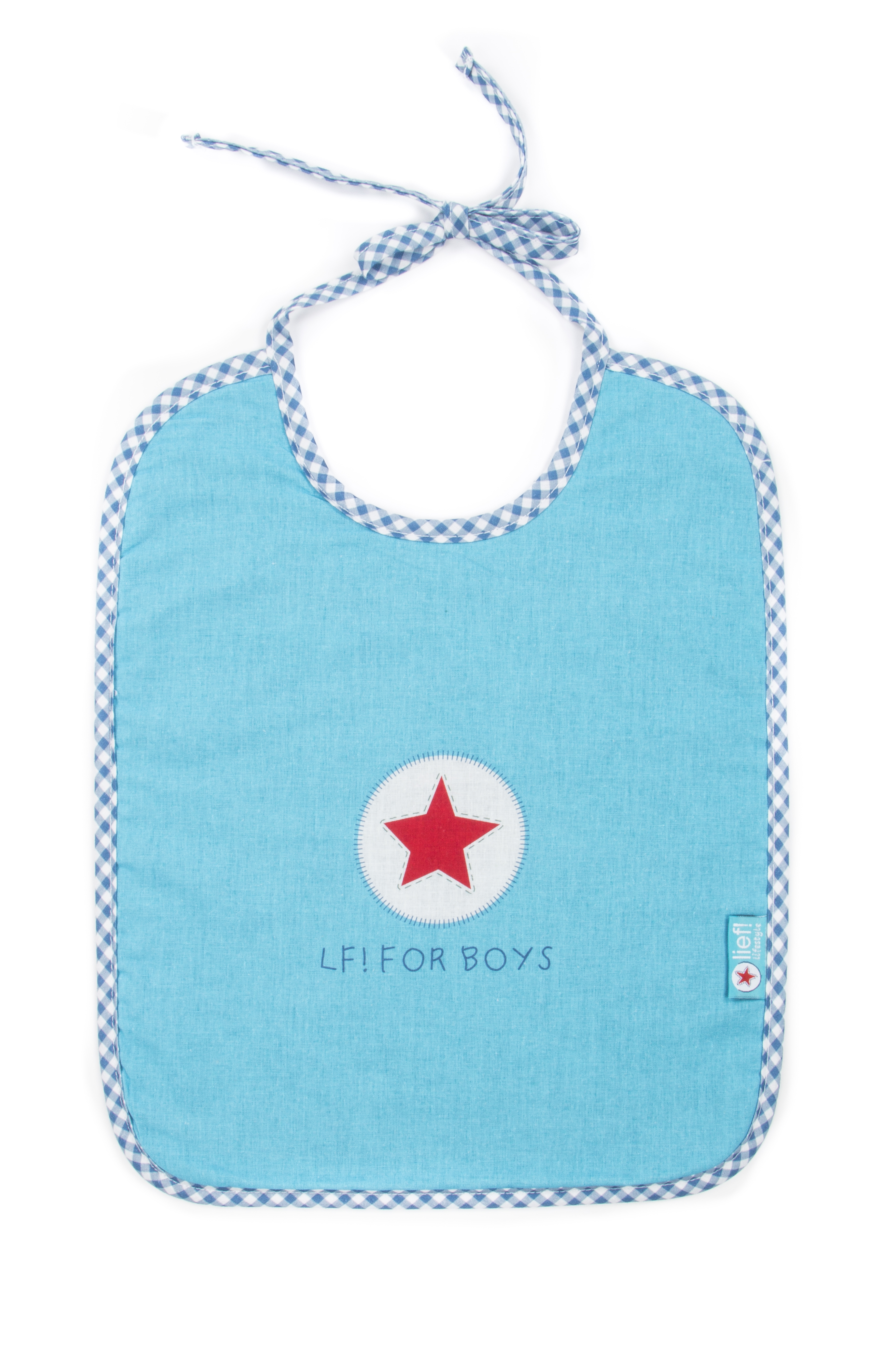 Bib with straps Boy, uni turquoise, 35x27 cm