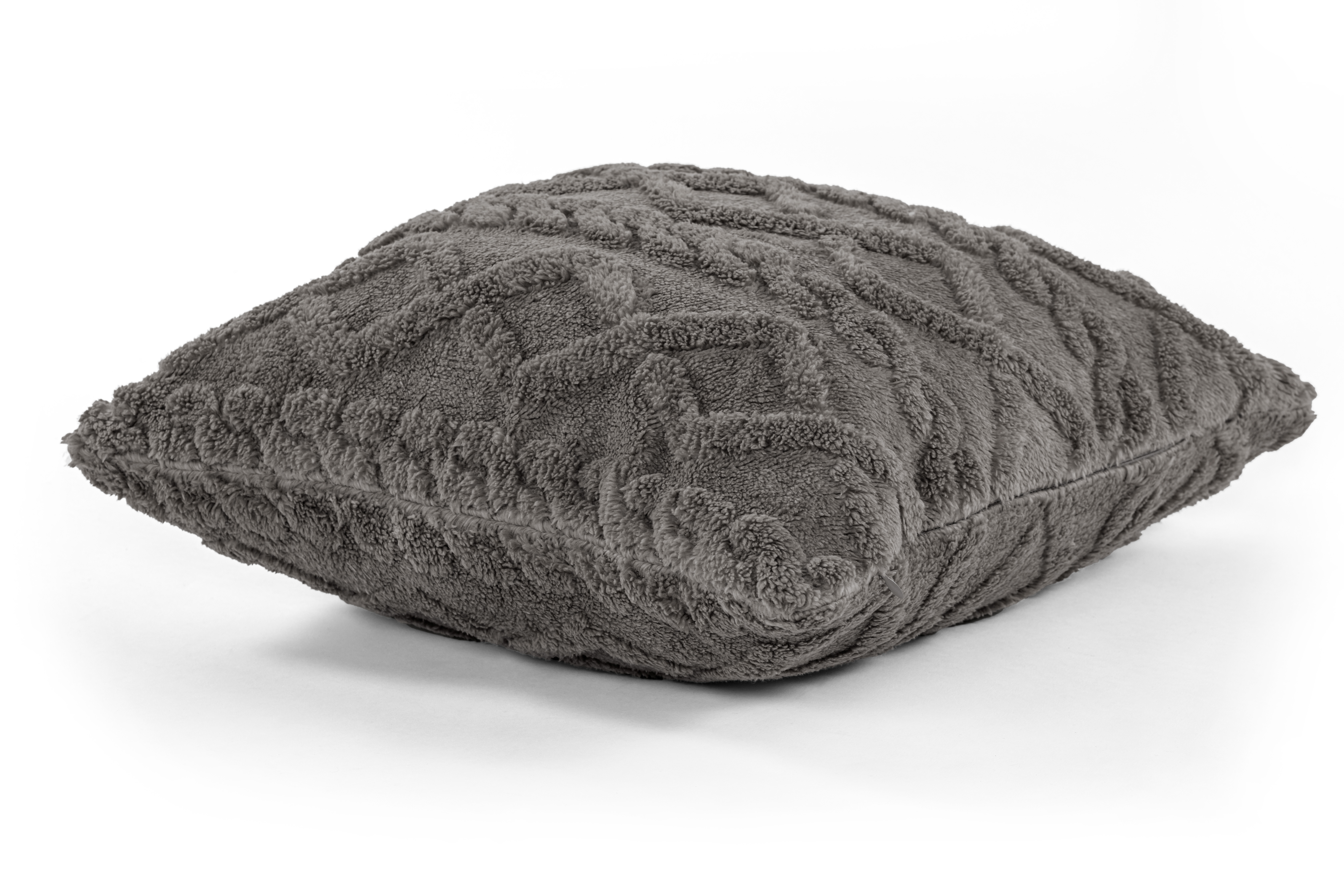 Kussen (gevuld) Velveteen  - 45x45cm, grey