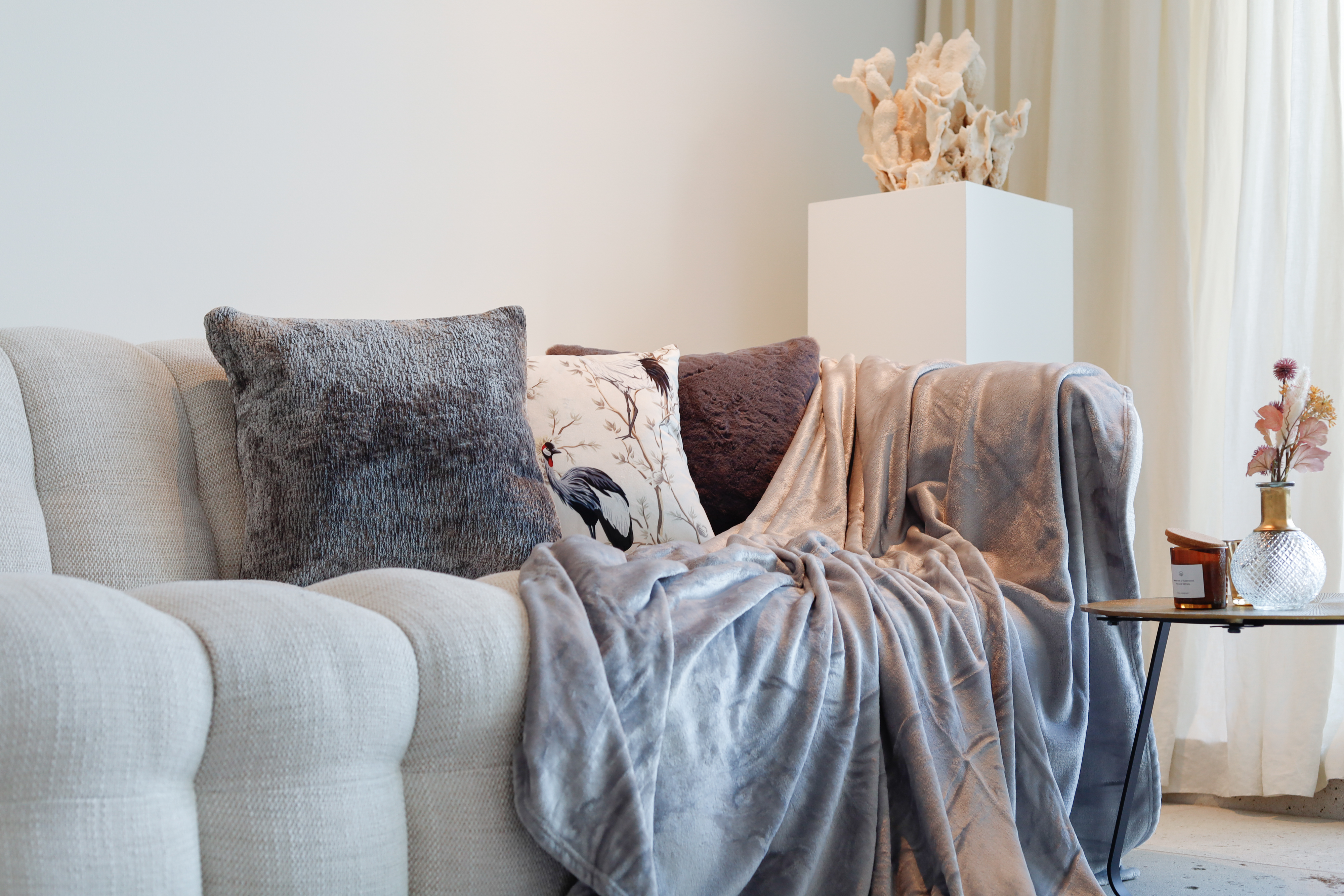 Cushion (filled) JULIE - 45x45 cm, grey