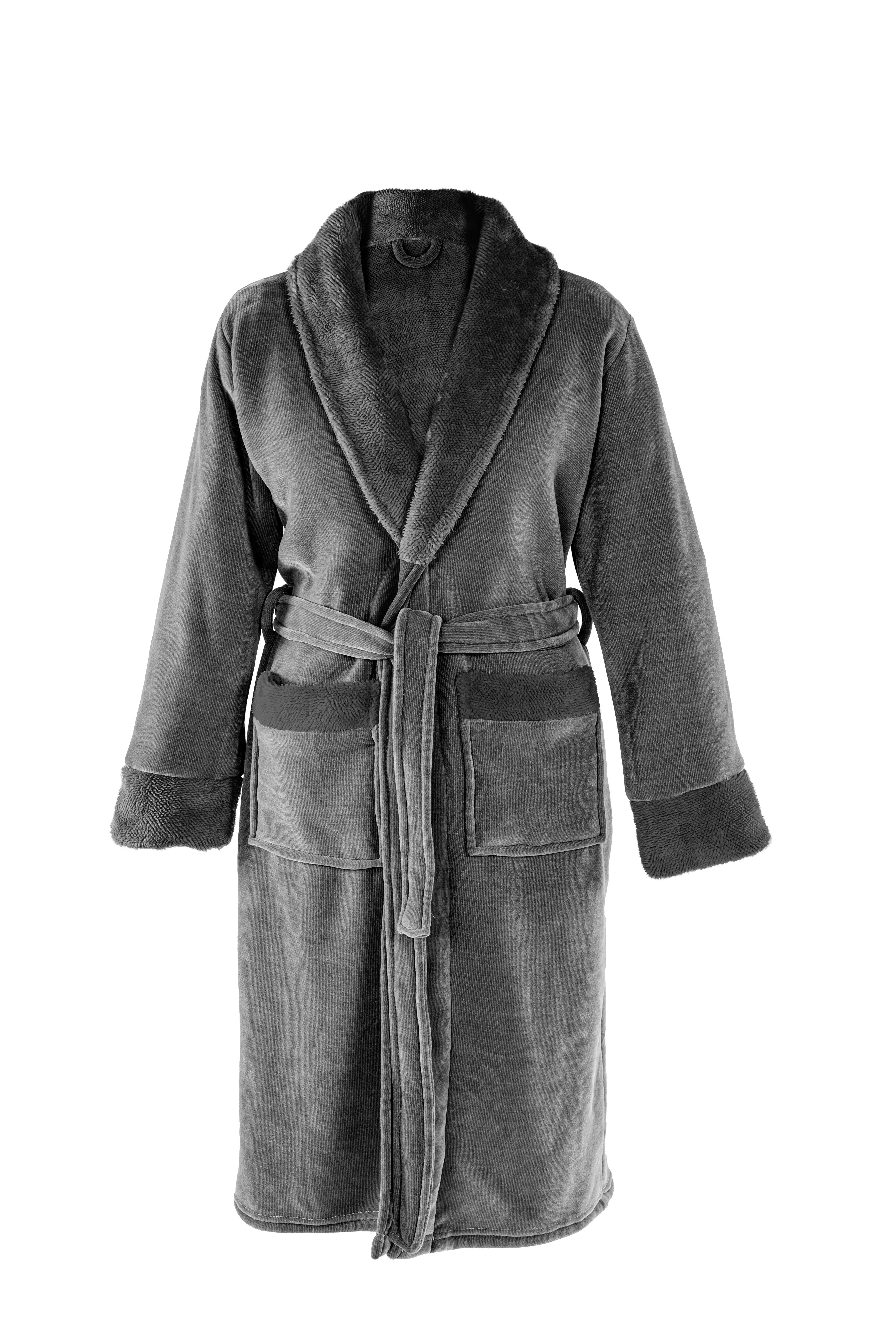 Bathrobe Chenille L120cm S/M Grey