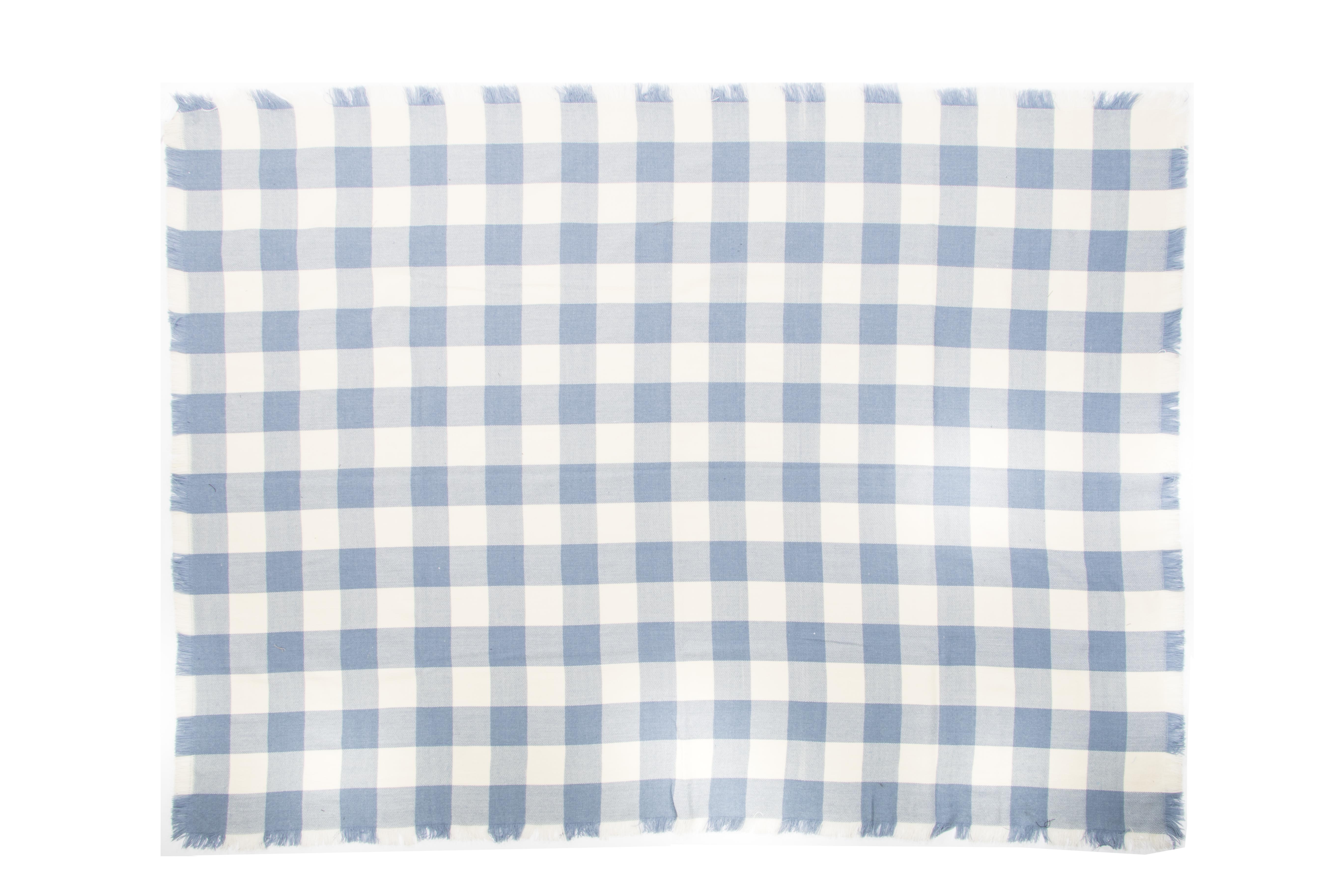 Plaid acrylic CHECK, 130x180cm, light bluewhite
