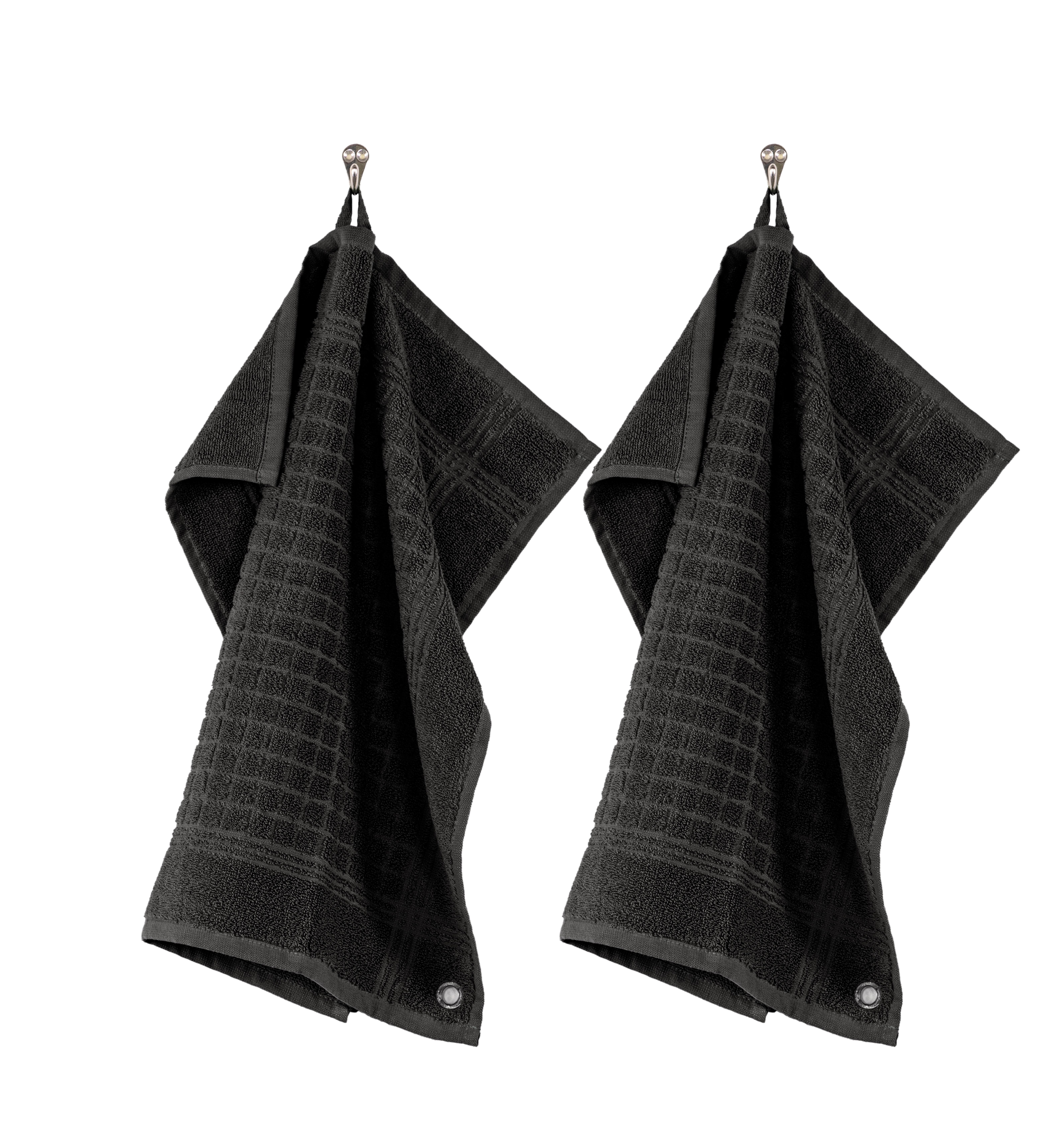 Square terry towel PHARAO 50x50 cm - set/2, black