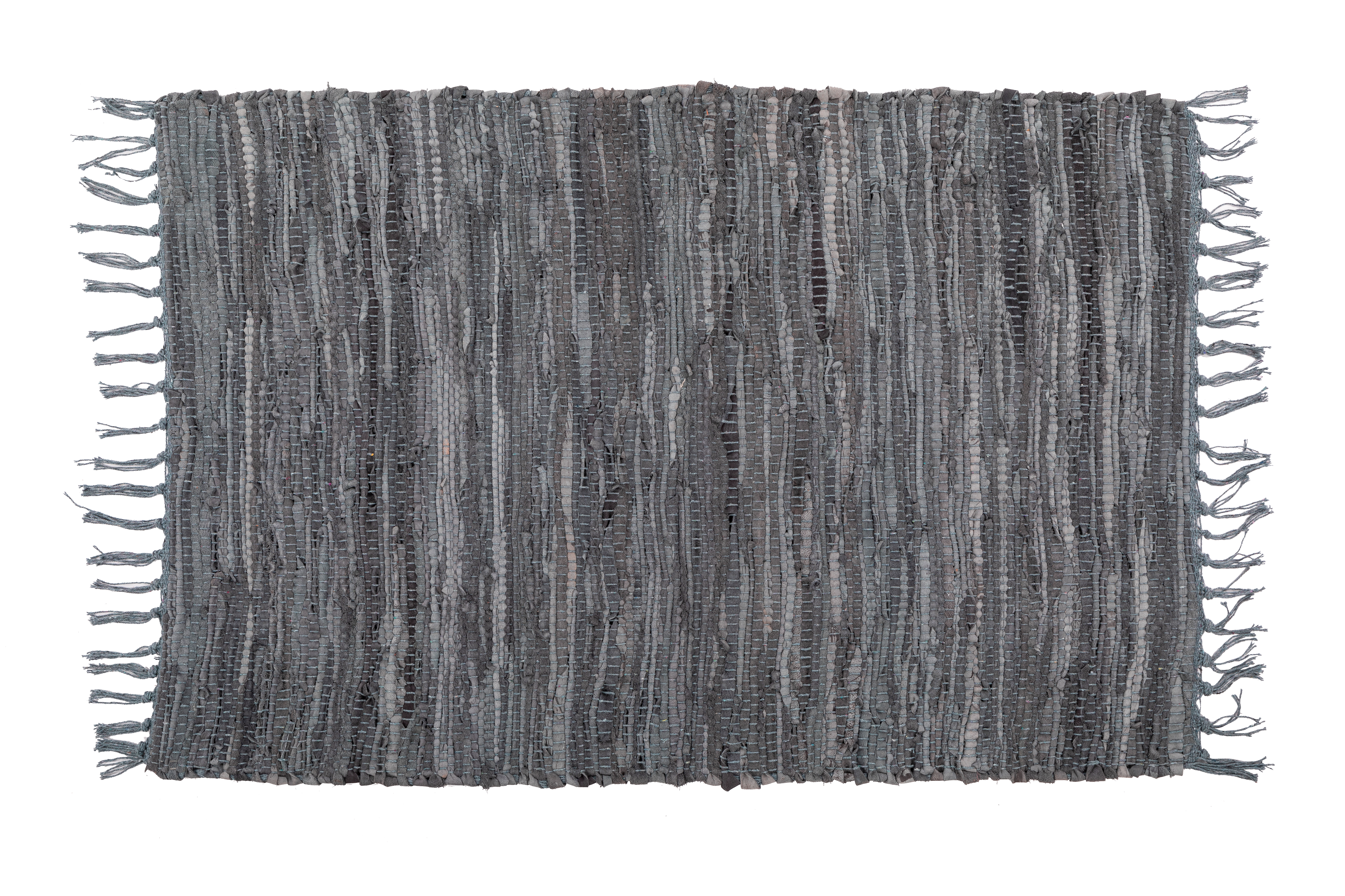 Carpet - leder NAYYA FRINGE, 60x90cm, blue grey