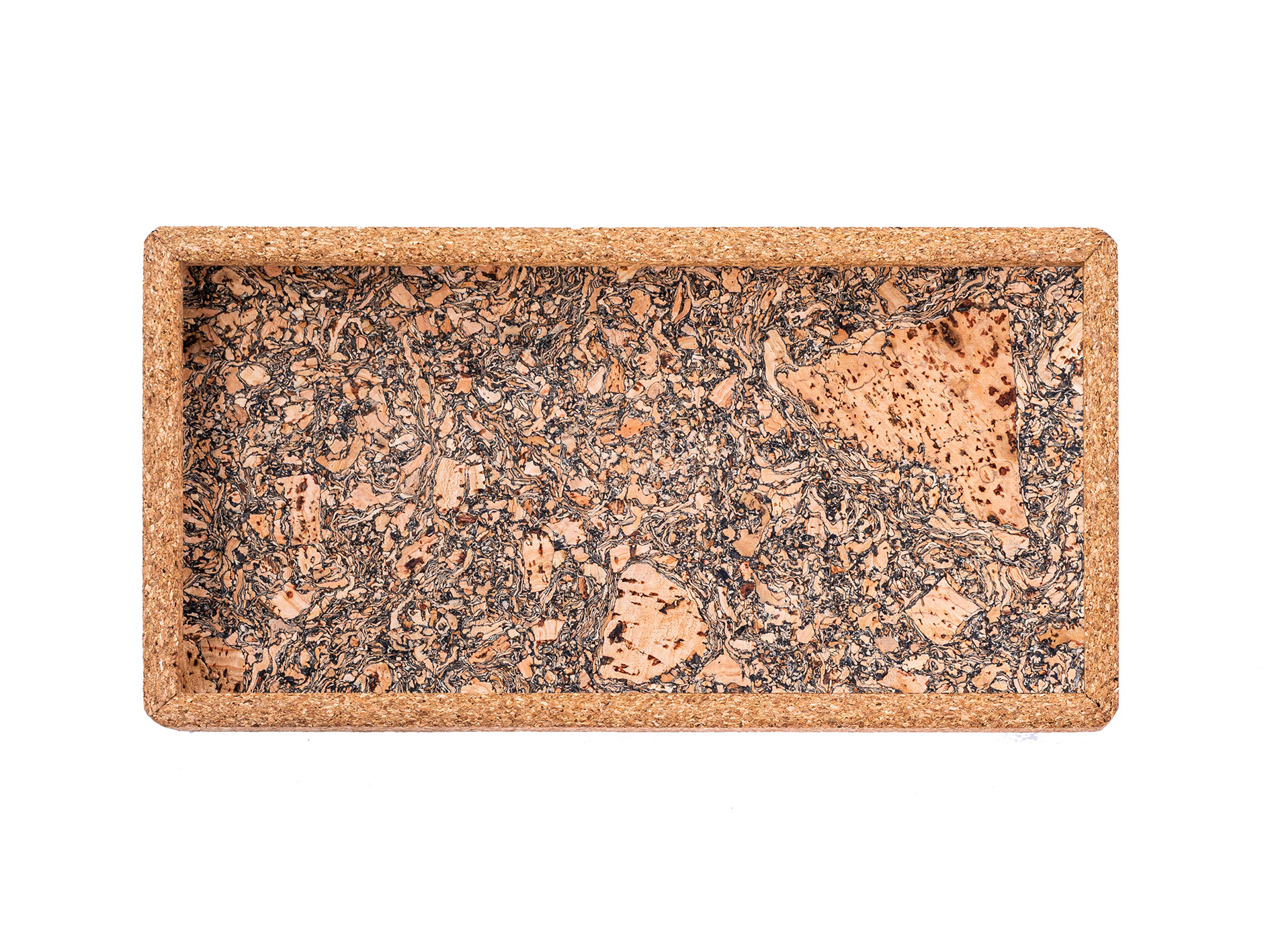 Tray QUERCO cork rectangle 28x14.5x1.5 cm - earth
