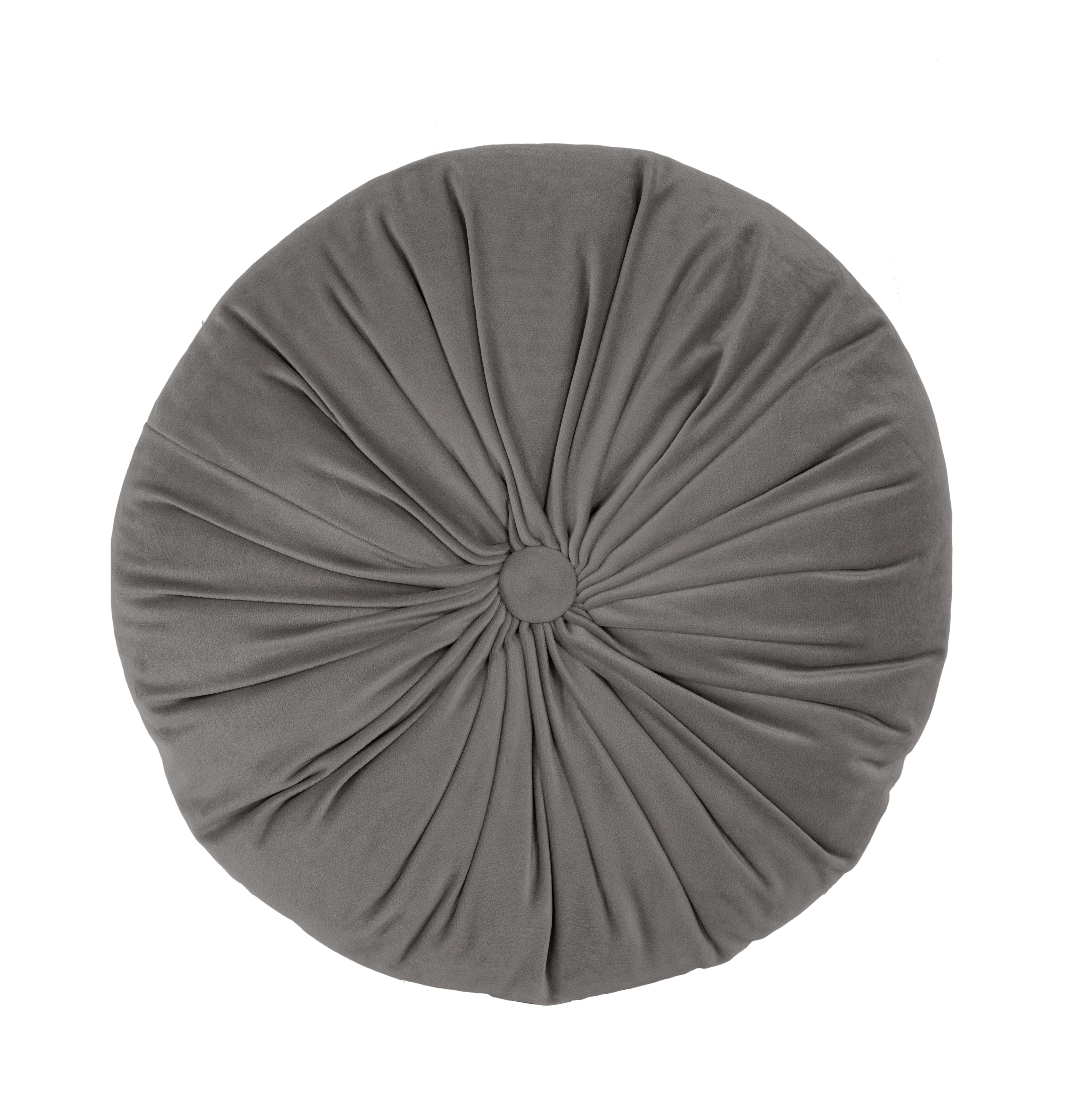 Cushion (filled) Microvelvet dark grey ROUND (1 button)