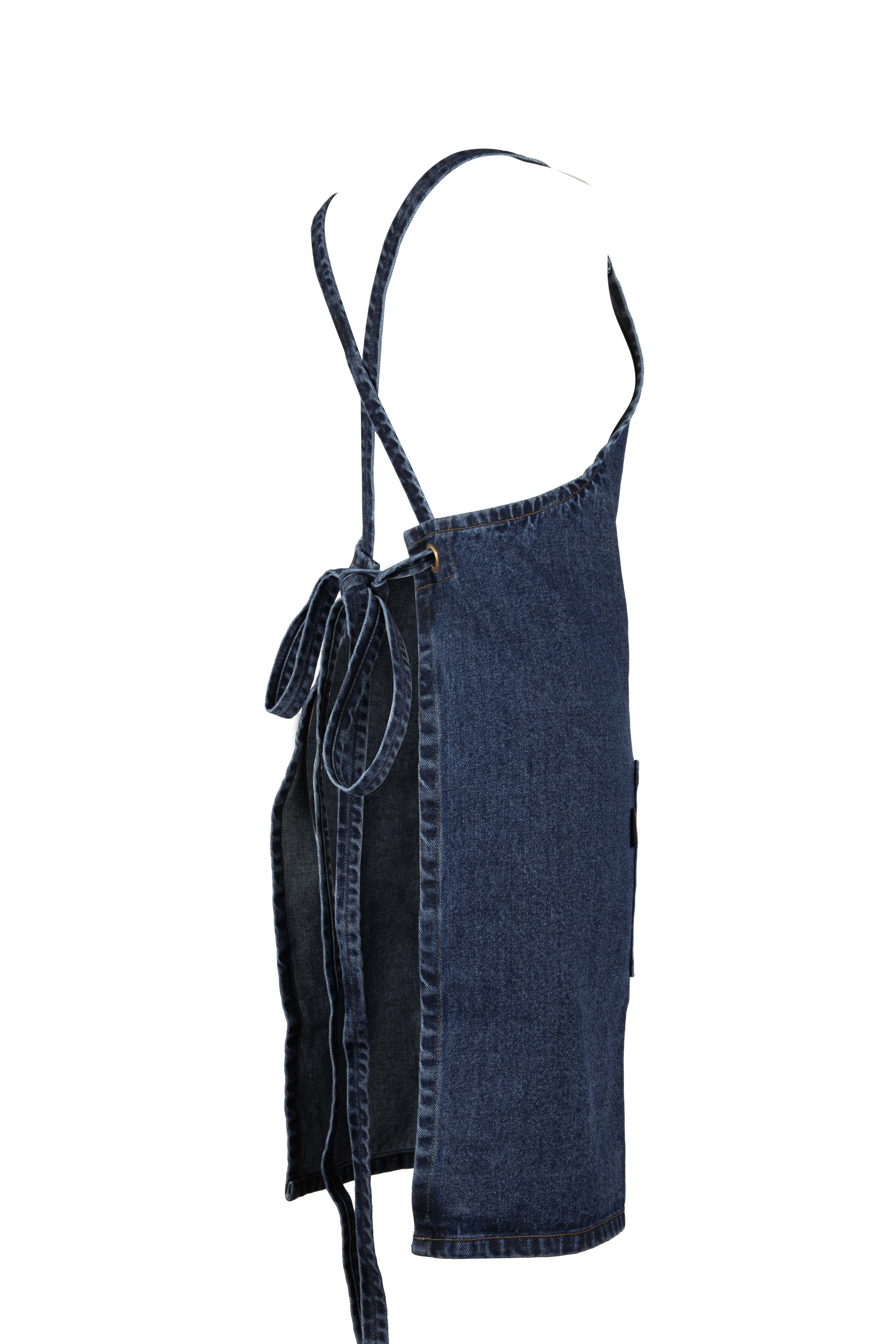 Apron jeans DENIM crossback 75x85cm, blue
