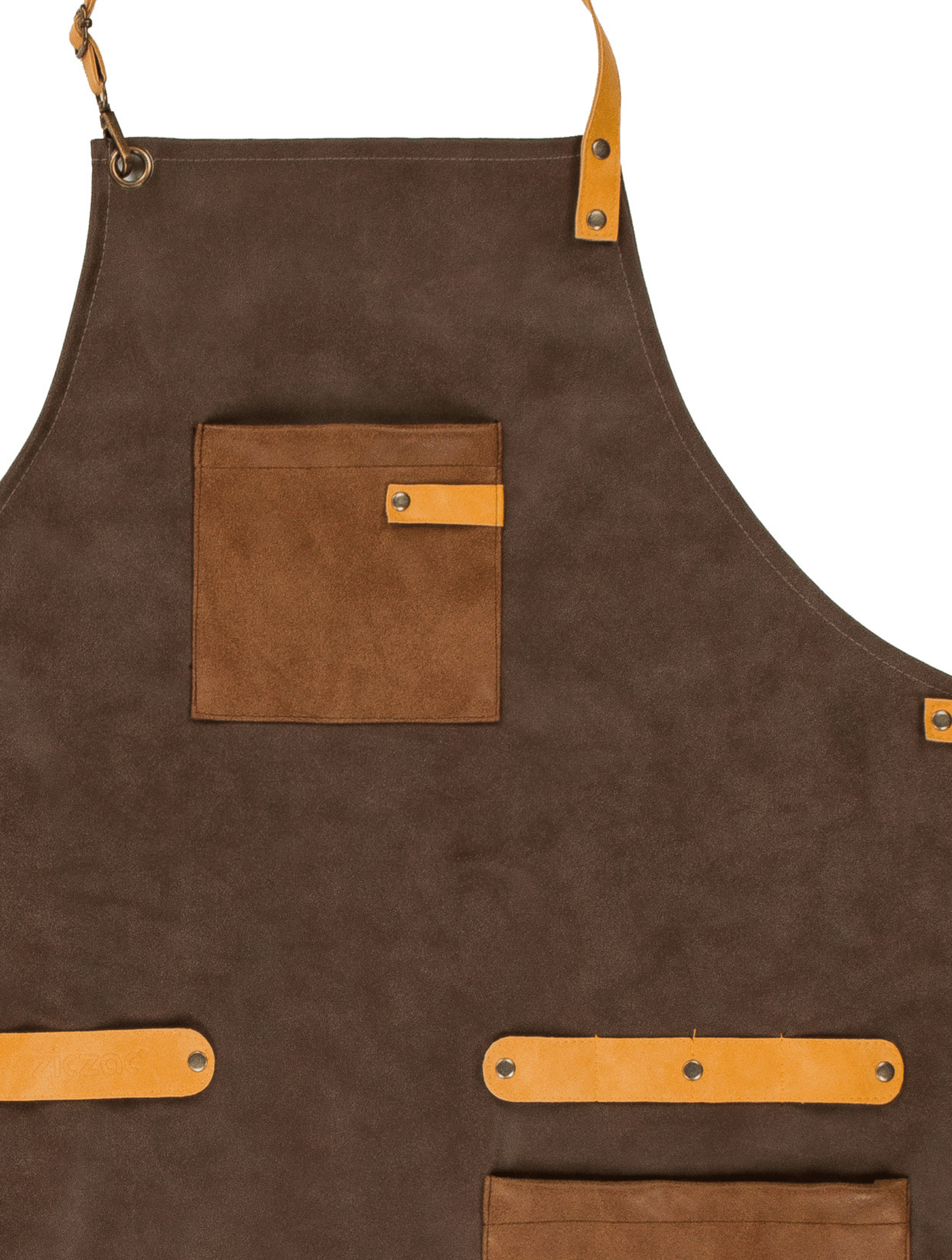 Tablier aspect cuir, 64x85 cm, brun