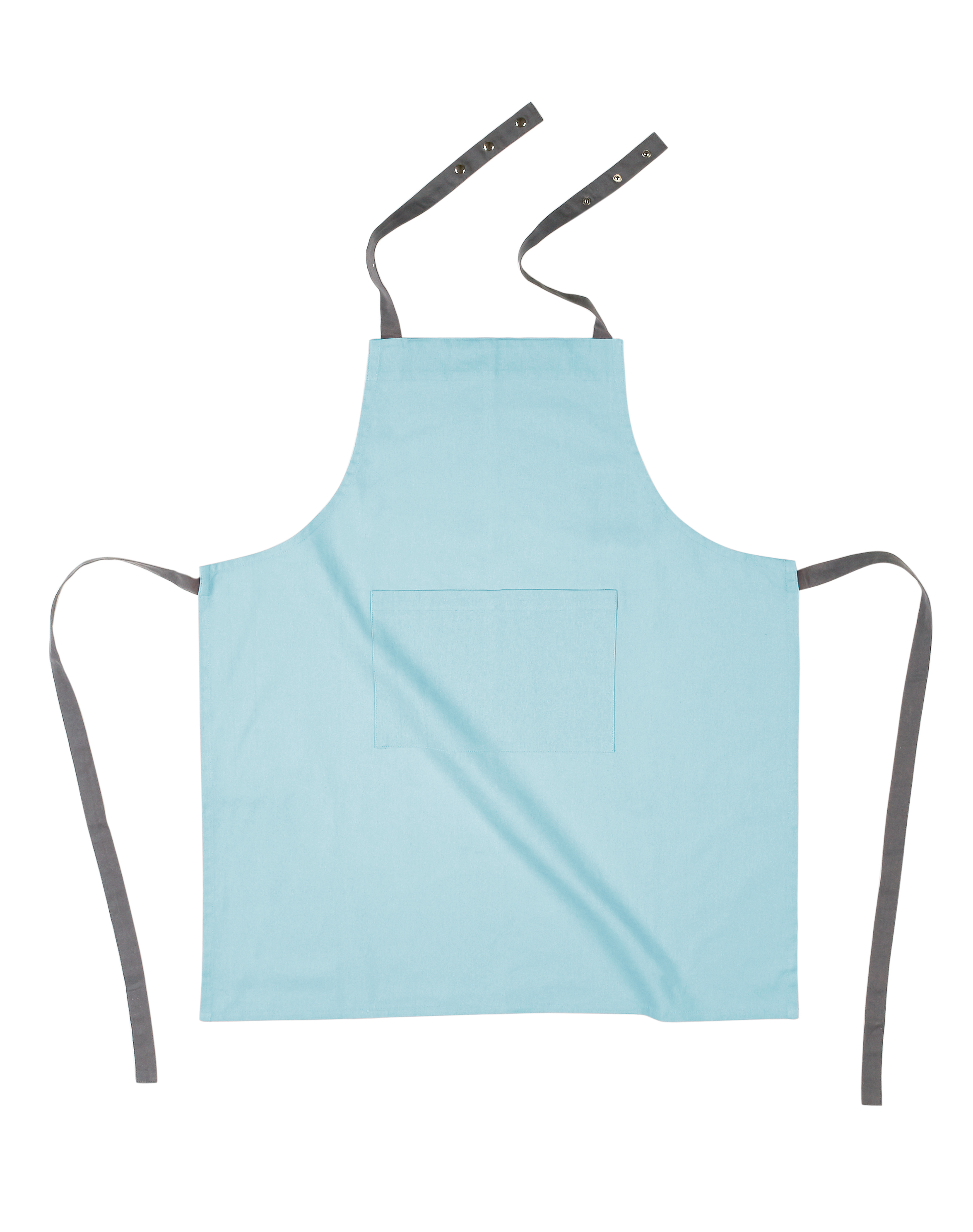 Apron solid 74x85, with press button,+hanger,misty blue