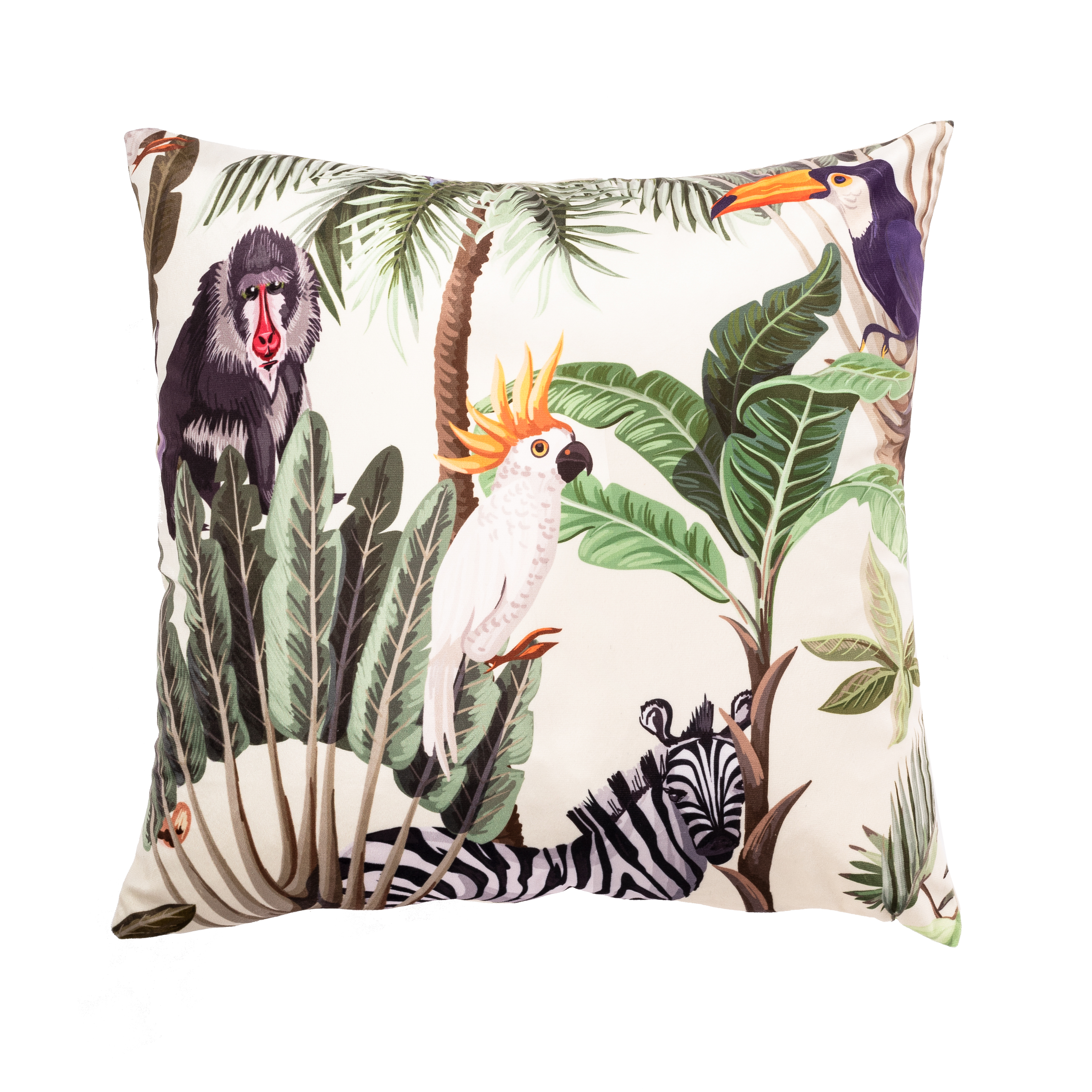Cushion (filled) AMBIANCE PRINT 45X45CM, forest green