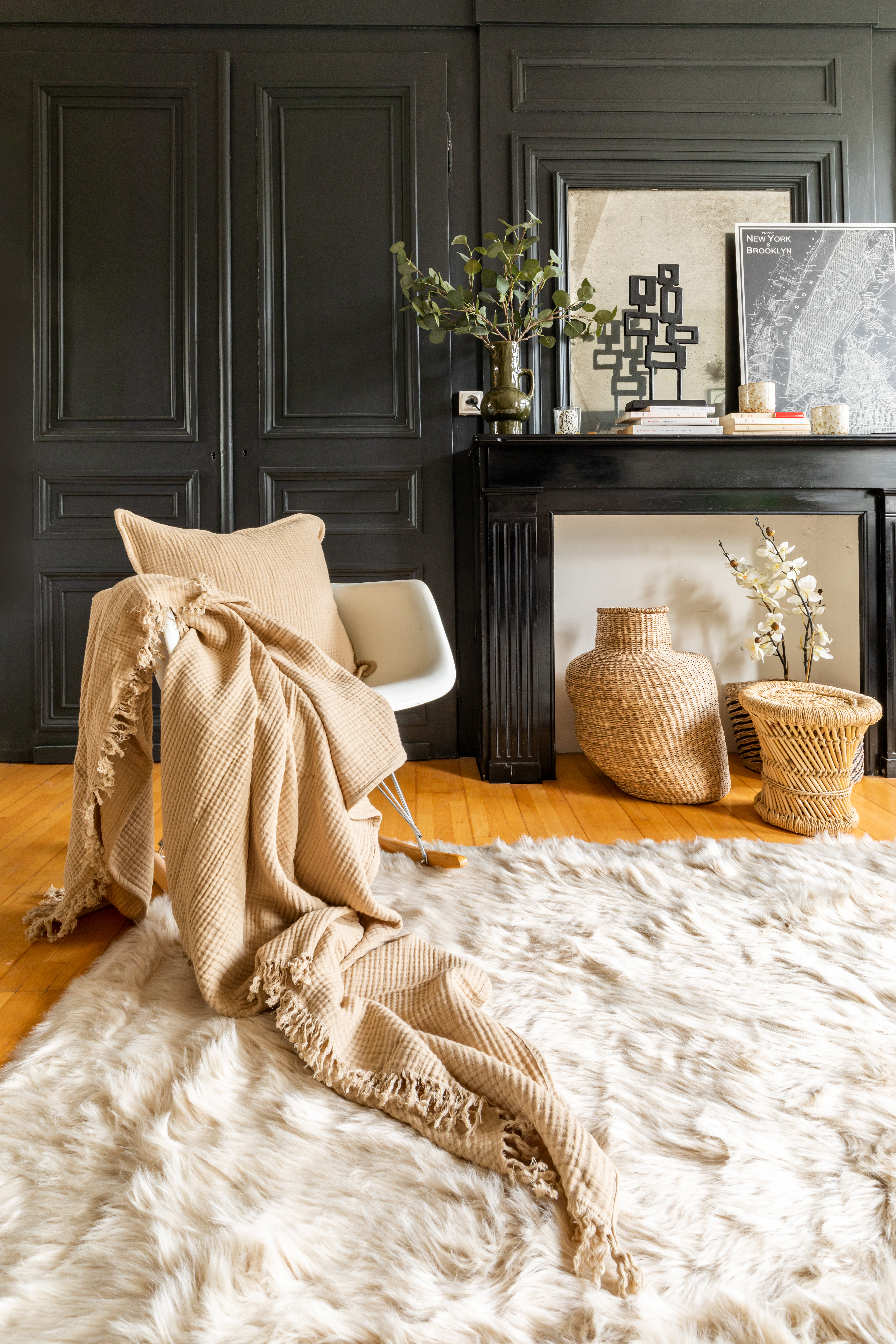 Throw cotton SUZETTE 130x160cm, sand