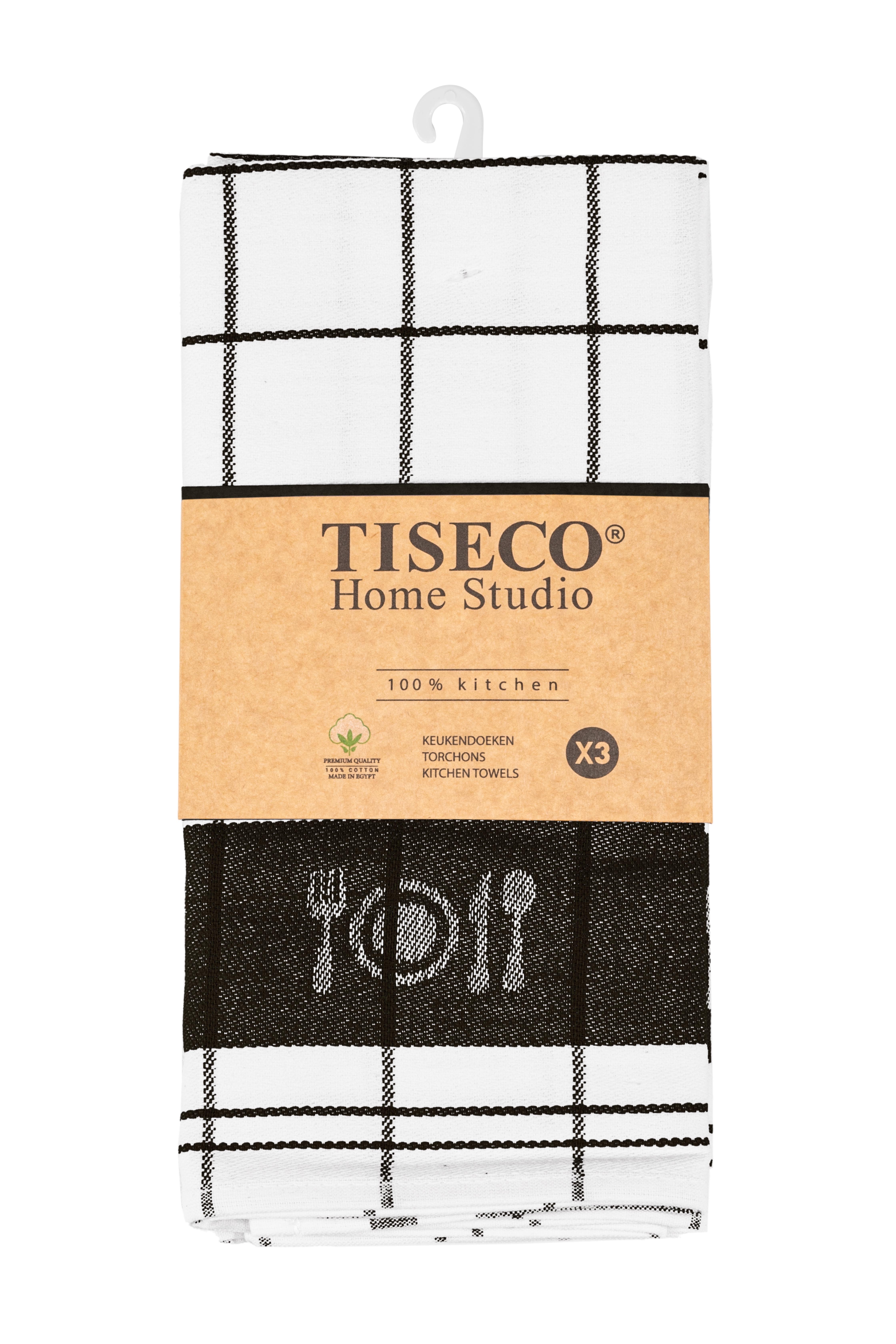 Kitchentowel cotton PHARAO - 50x70 cm - set/3, black